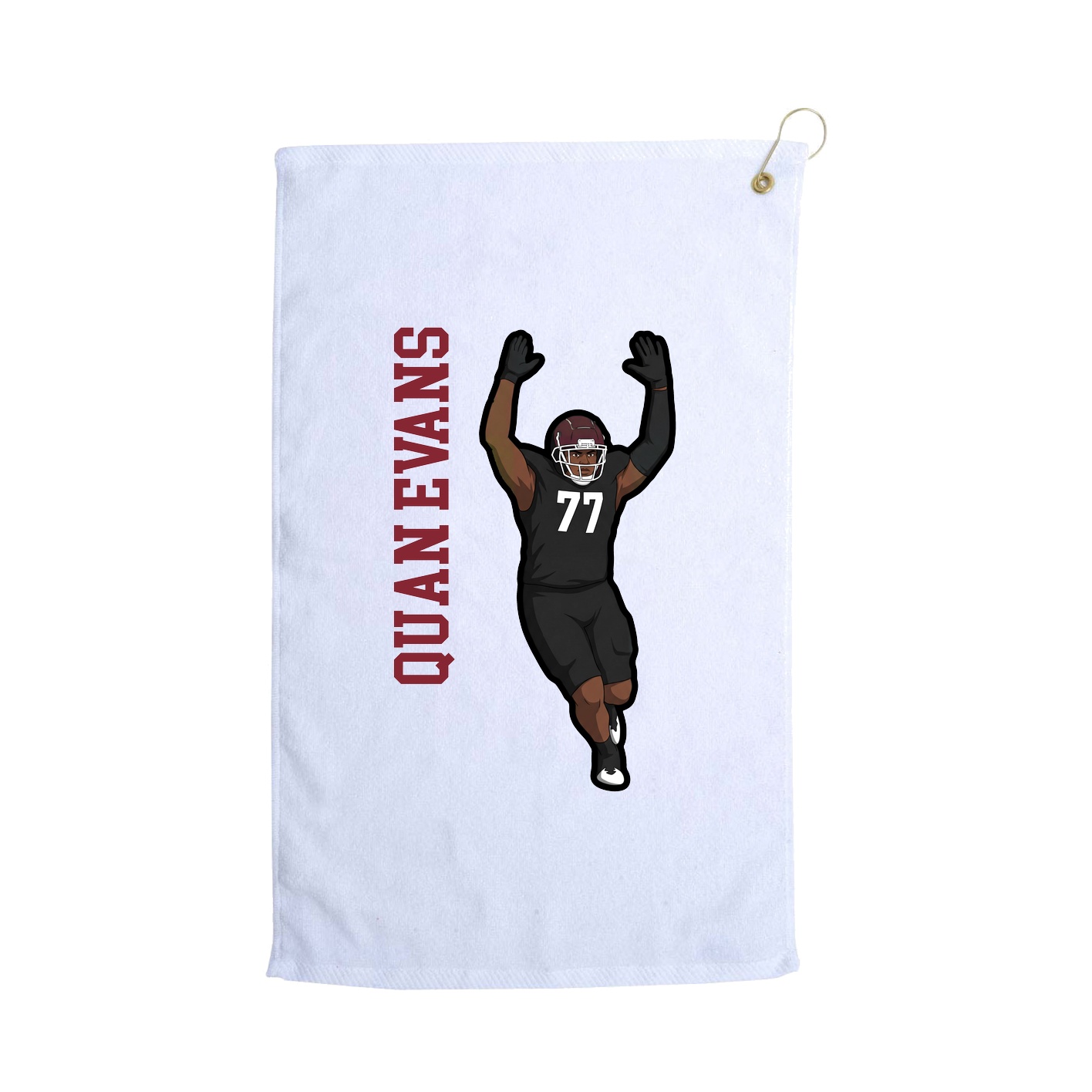 Golf Towel — Name Vertical in White