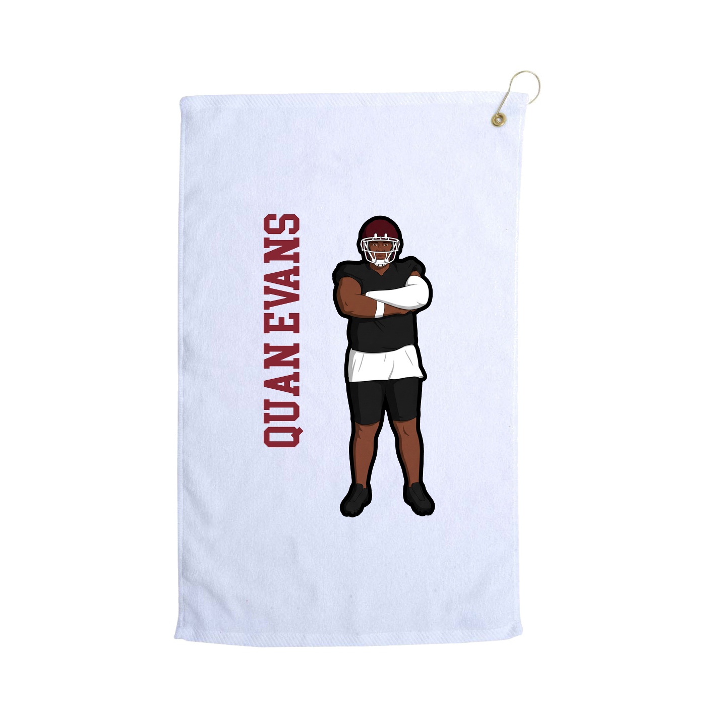 Golf Towel — Name Vertical in White