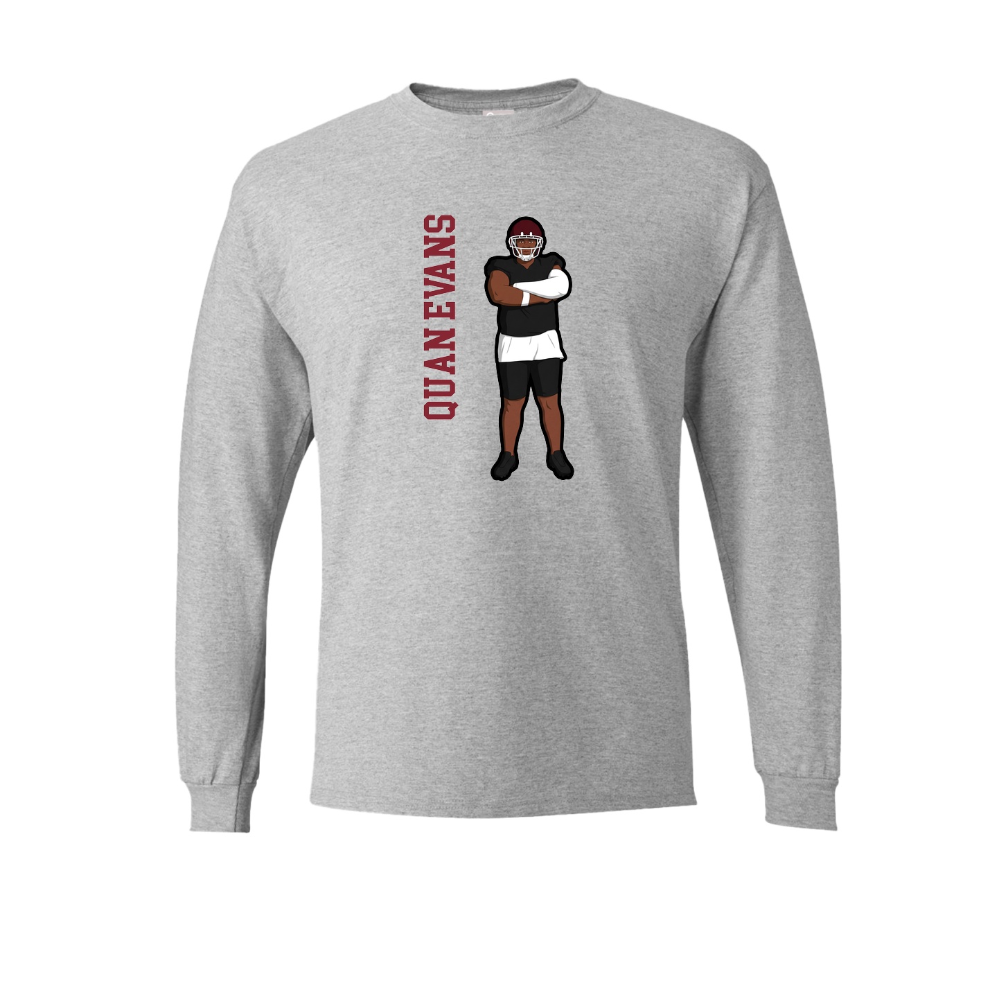 Long Sleeve Tee — Name Vertical in Grey
