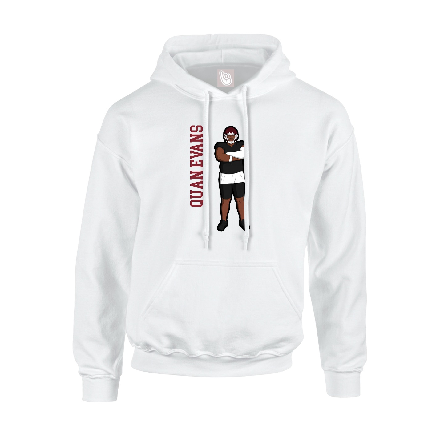 Hoodie — Name Vertical in White