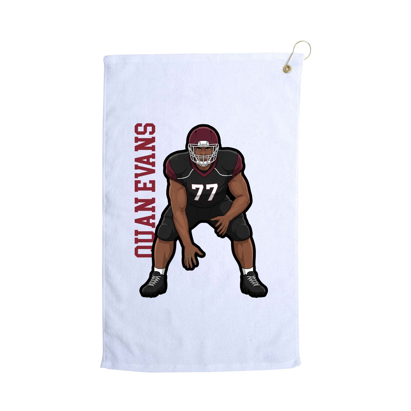 Golf Towel — Name Vertical in White