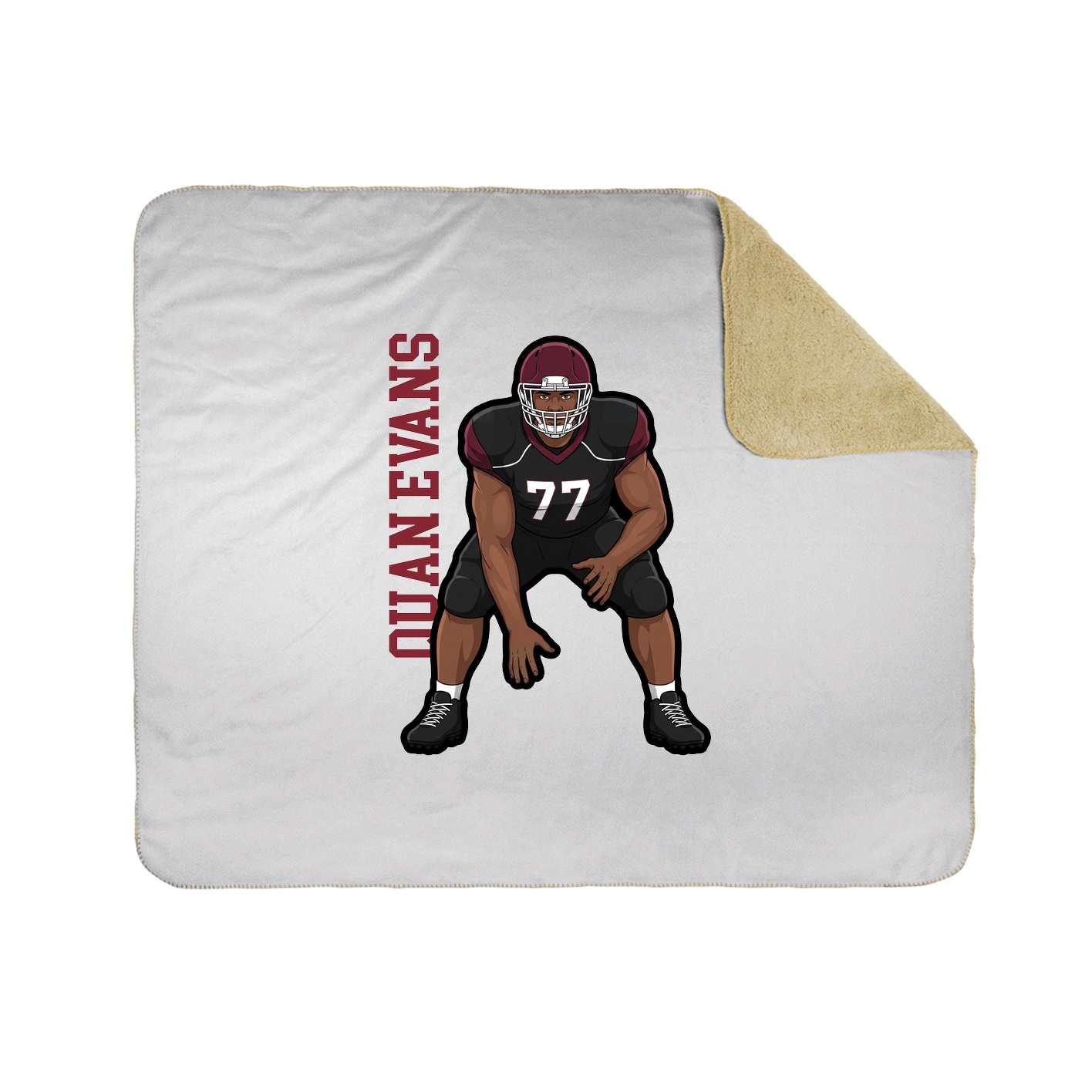 Throw Blanket — Name Vertical in White