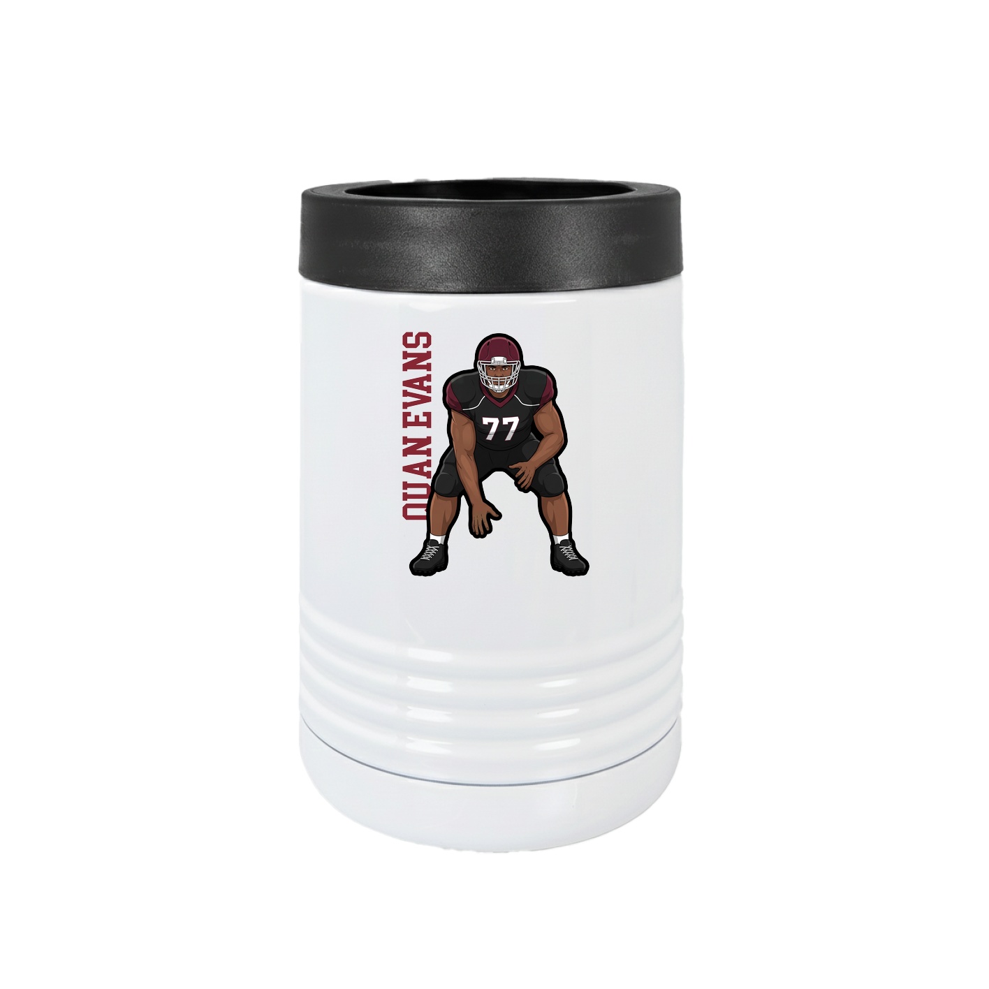 Beverage Holder — Name Vertical in White