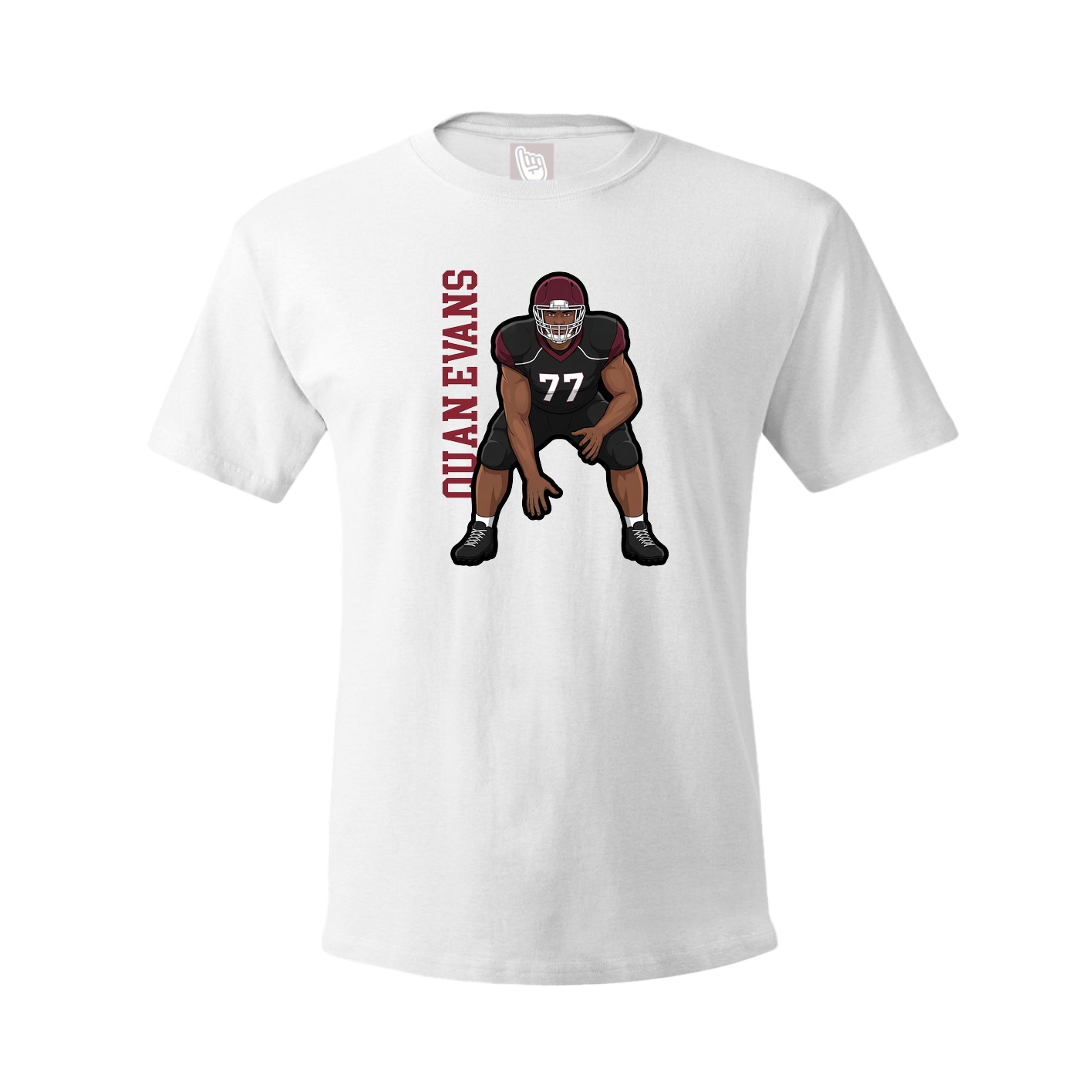 Youth Tee — Name Vertical in White