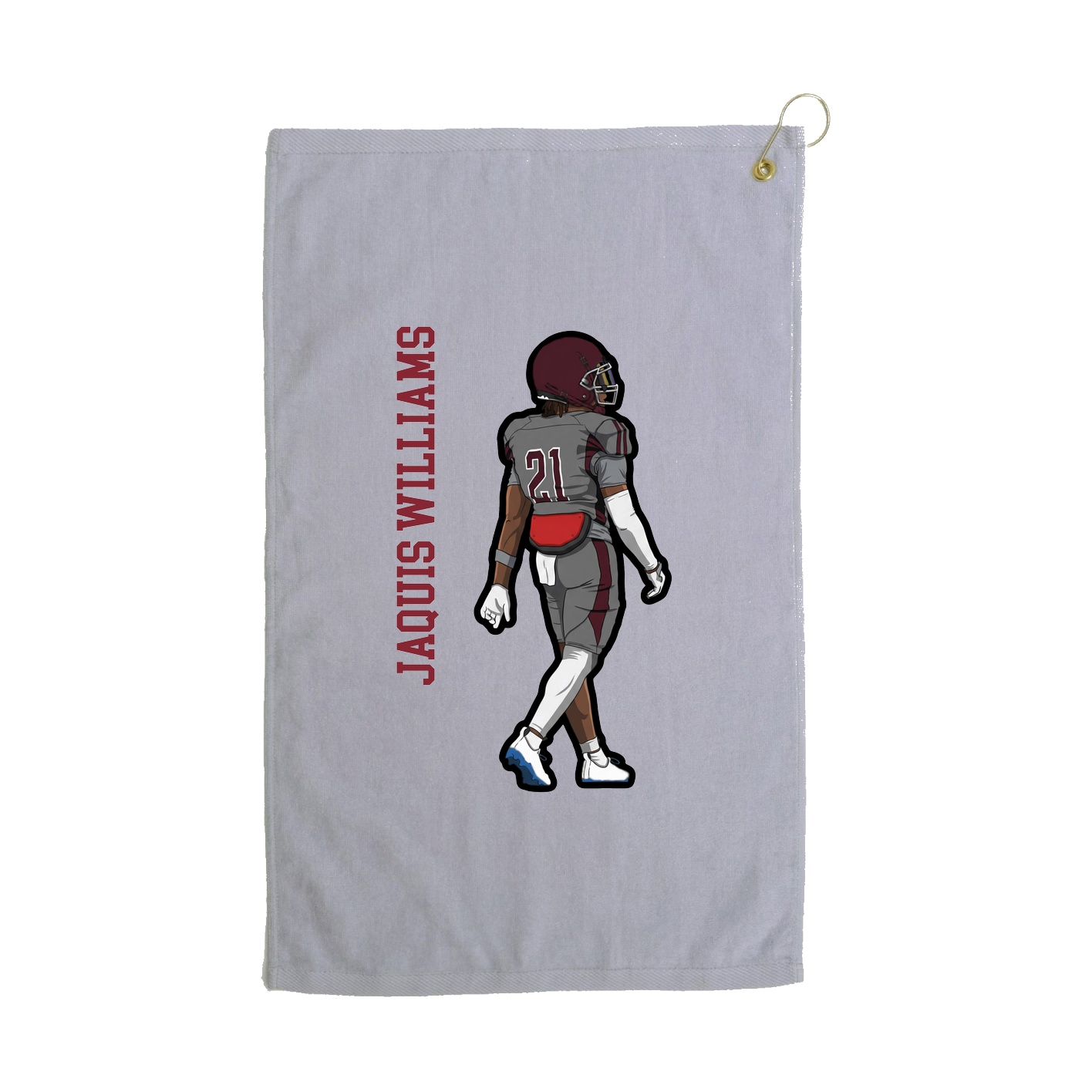 Golf Towel — Name Vertical in Grey