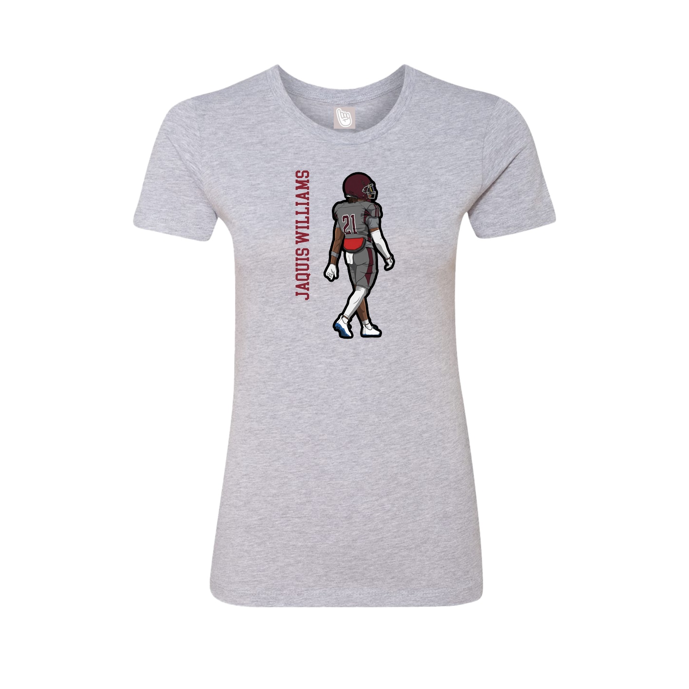 Fitted Women's Tee — Name Vertical in Grey