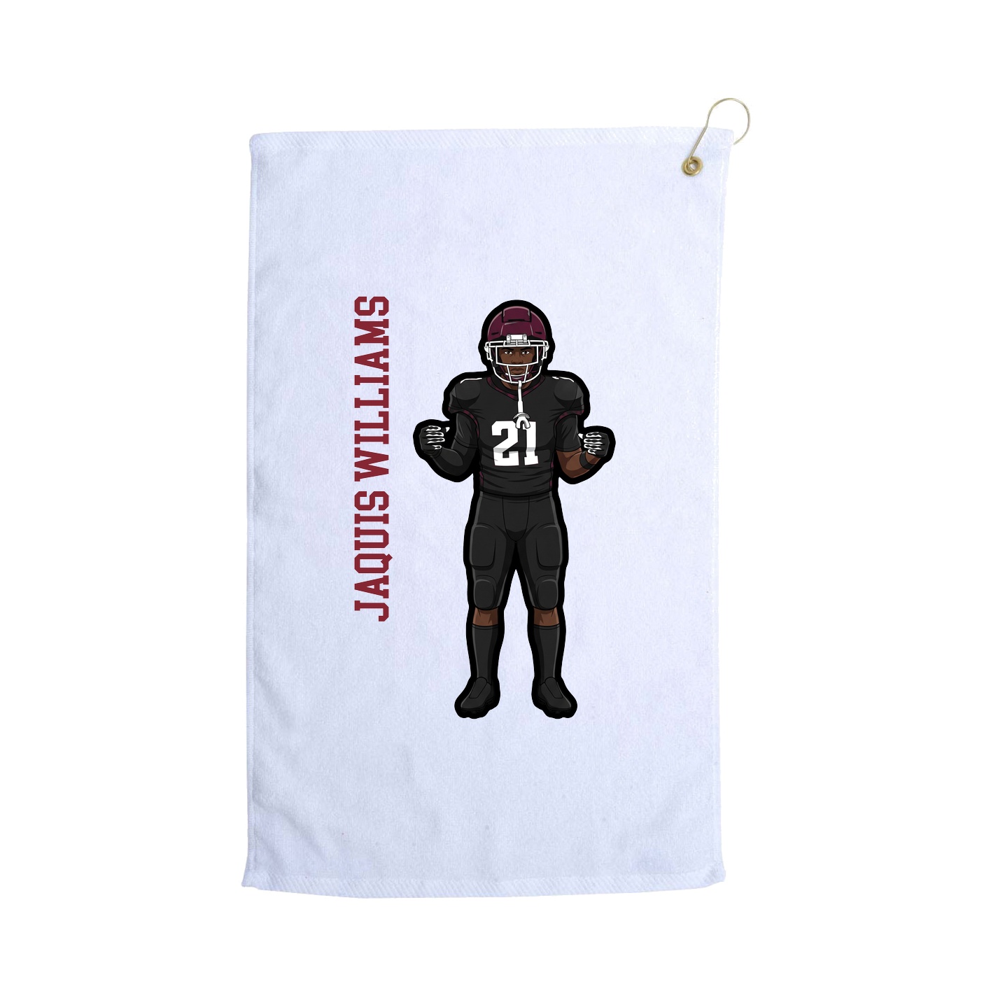 Golf Towel — Name Vertical in White