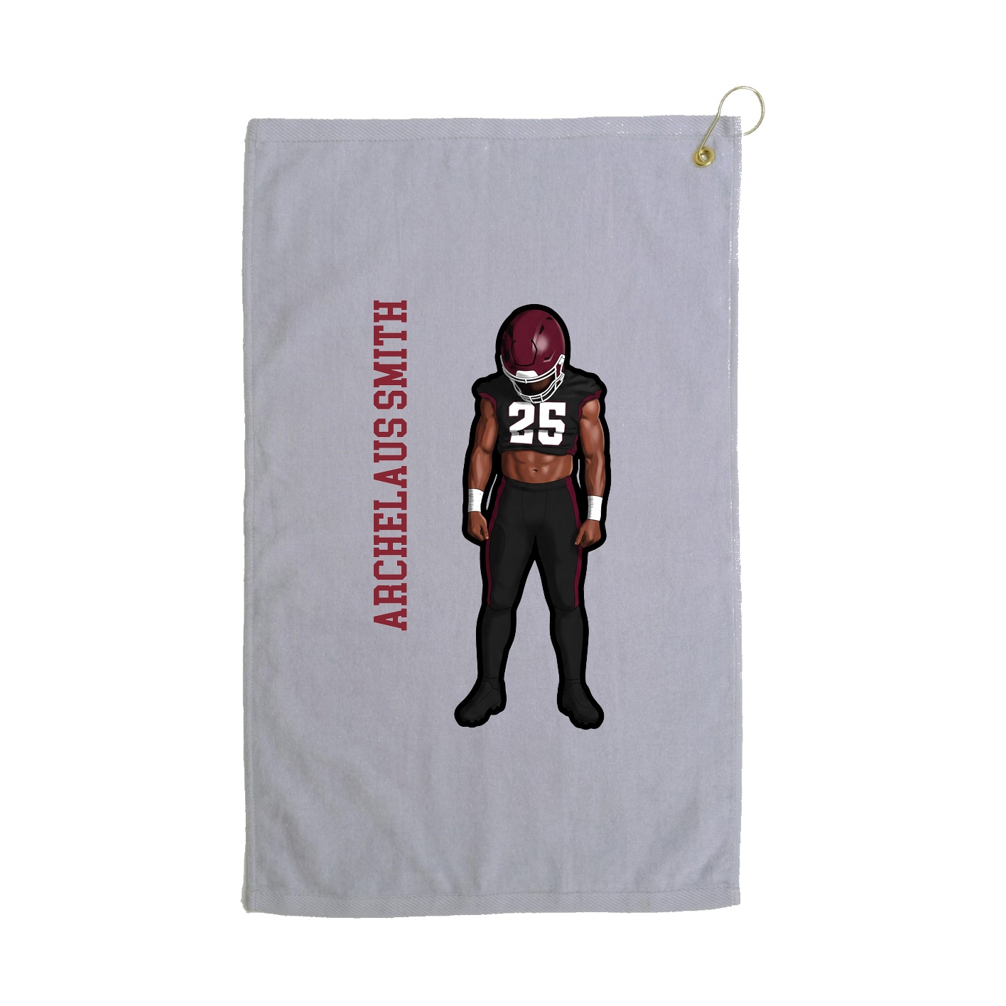 Golf Towel — Name Vertical in Grey