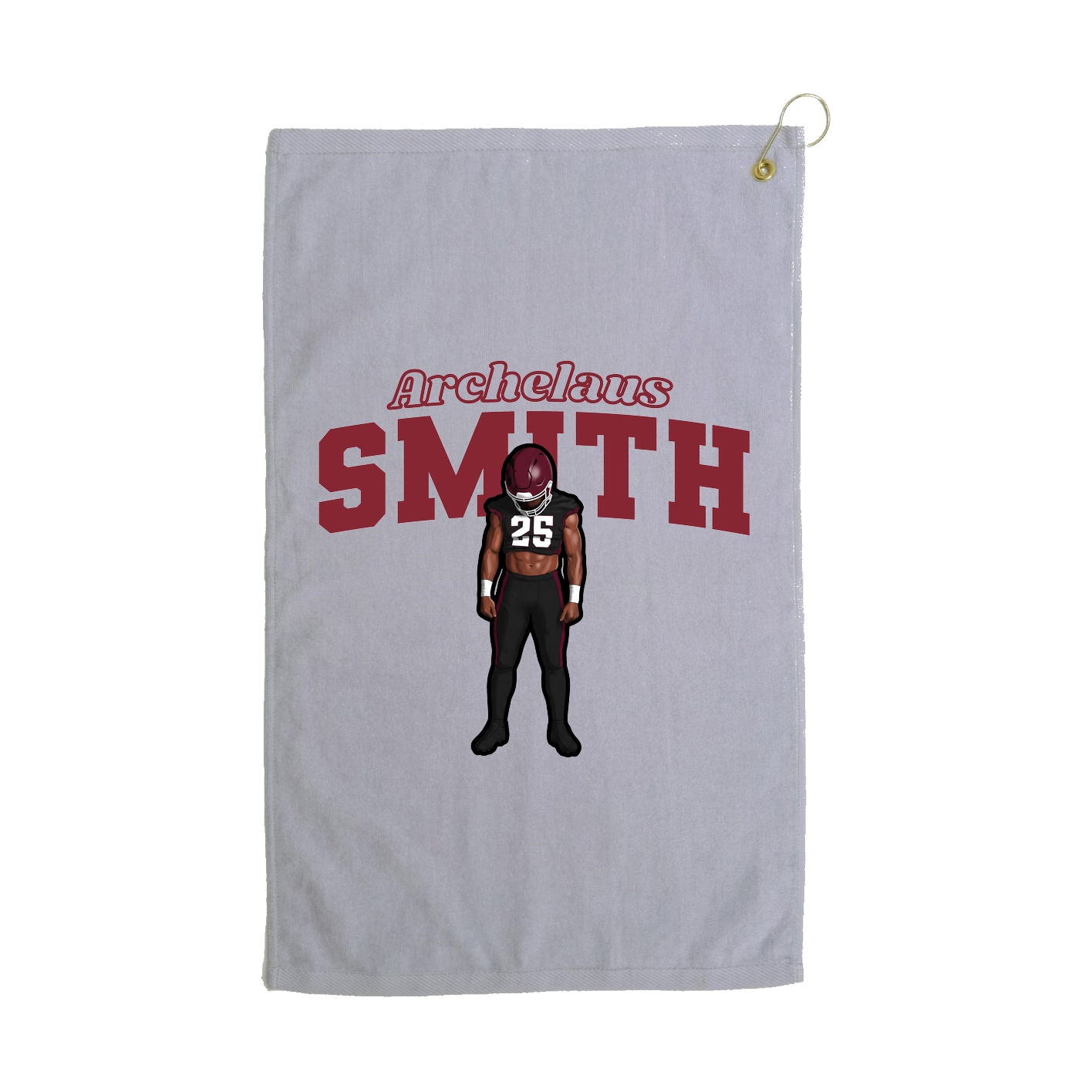 Golf Towel — Name Arch in Grey