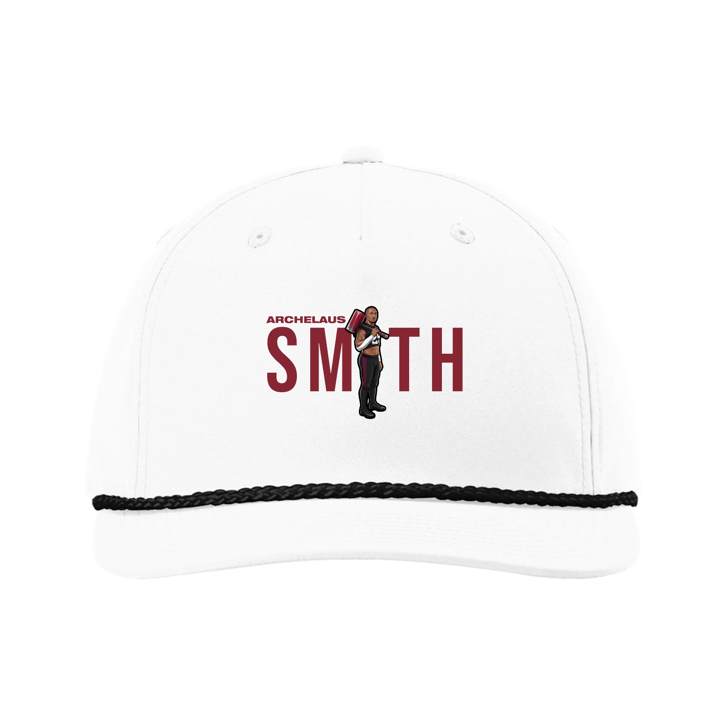 Five-Panel Classic Rope Cap — Player Name in White