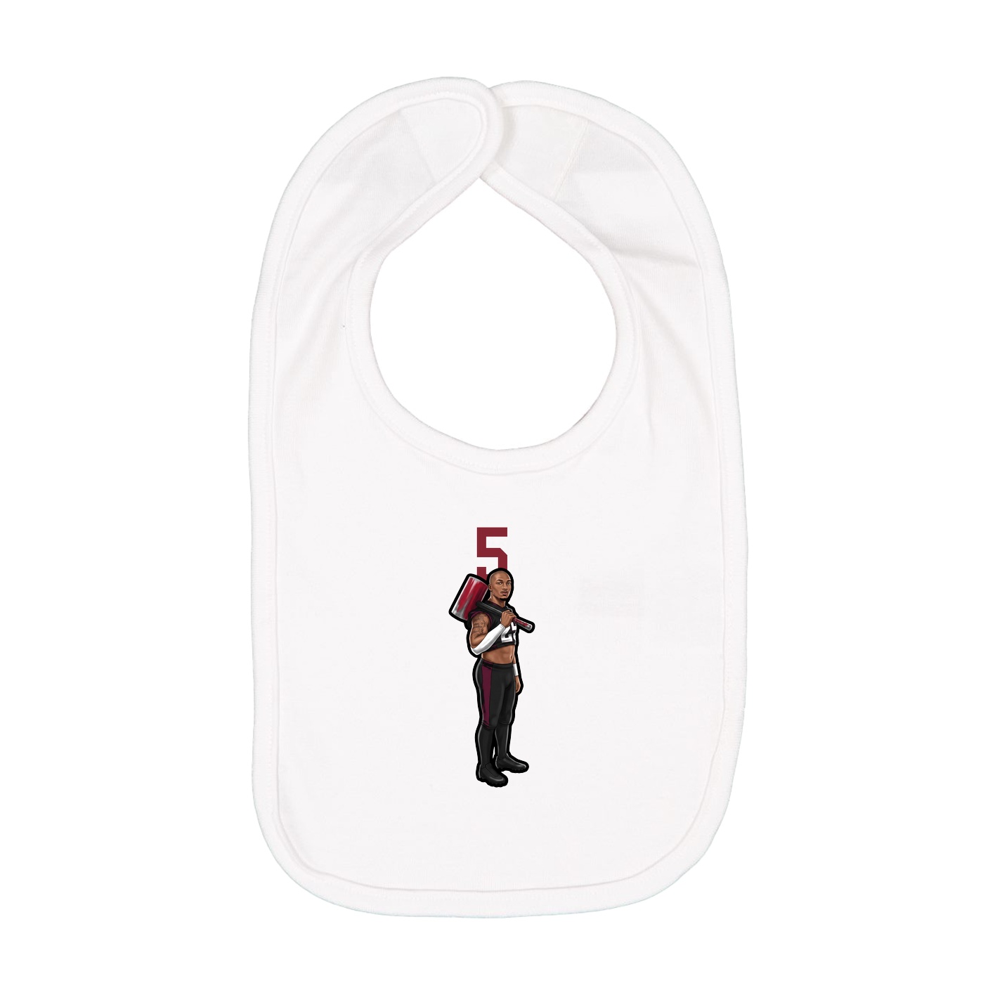 Infant Bib — Number Top in White
