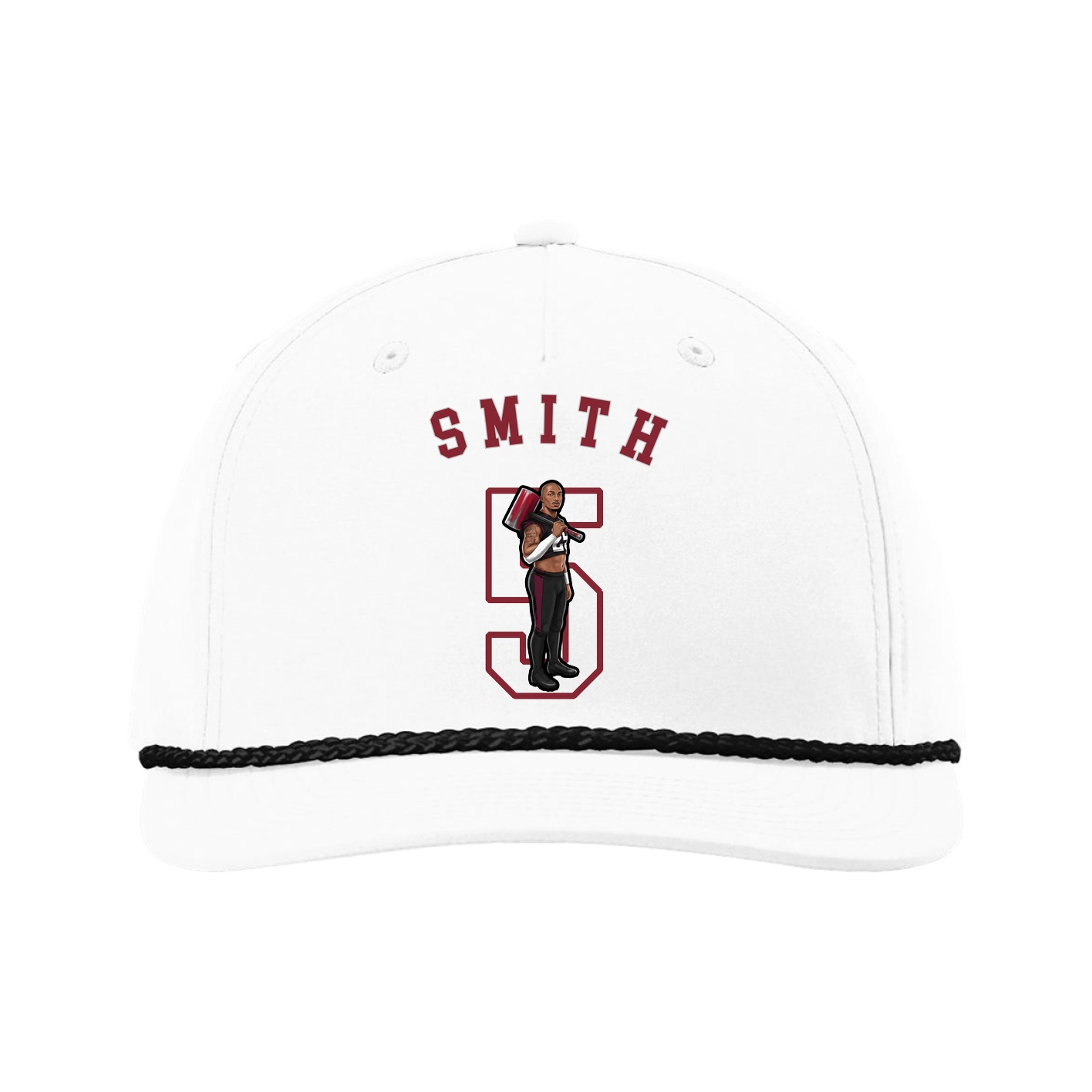 Five-Panel Classic Rope Cap — Shirsey Arch in White