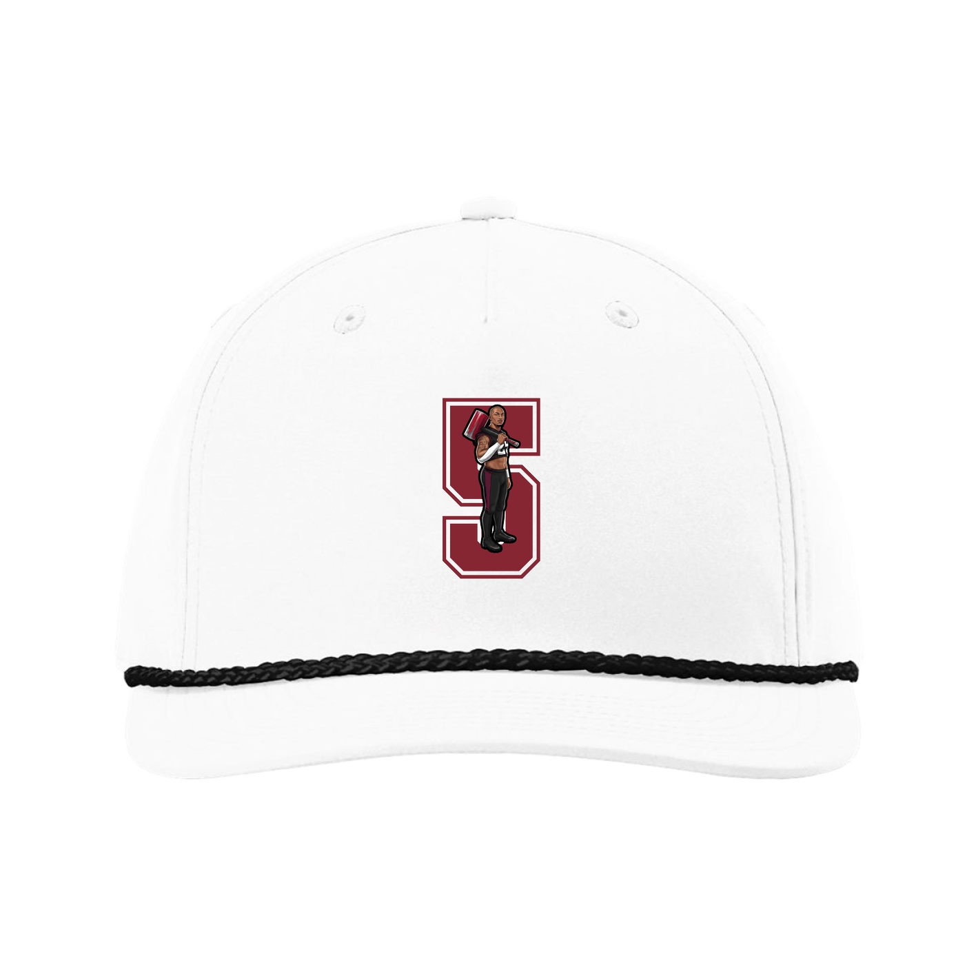 Five-Panel Classic Rope Cap — Number in White