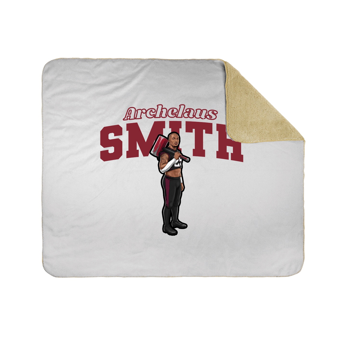 Throw Blanket — Name Arch in White