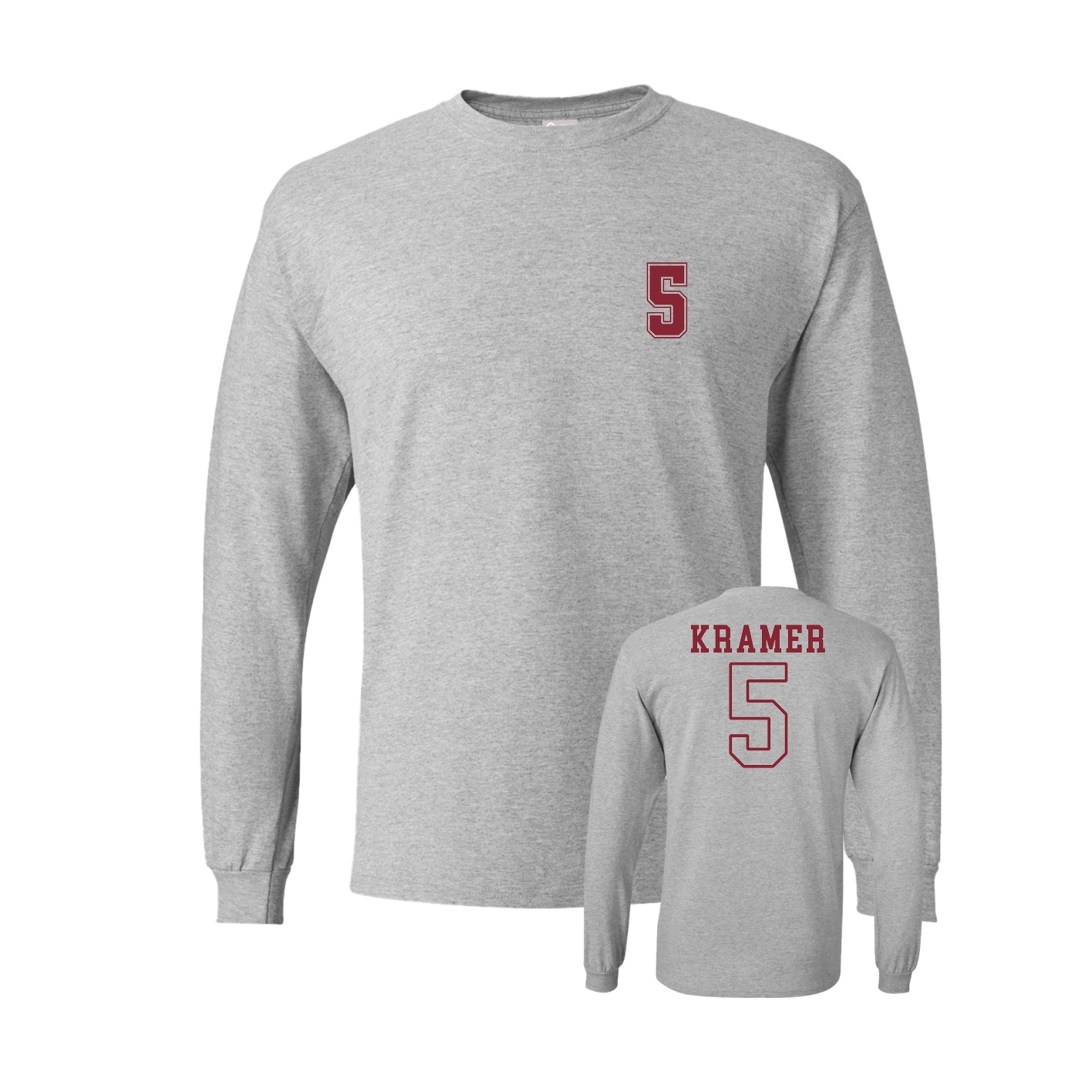 Long Sleeve Tee — Chest Back in Grey