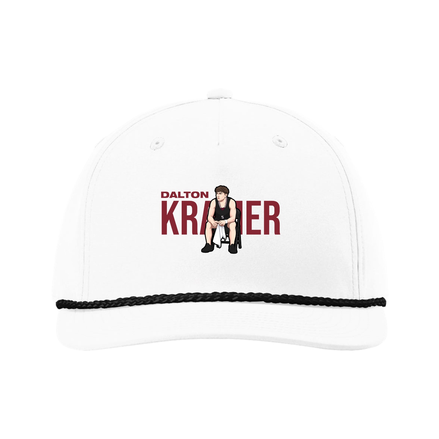 Five-Panel Classic Rope Cap — Player Name in White