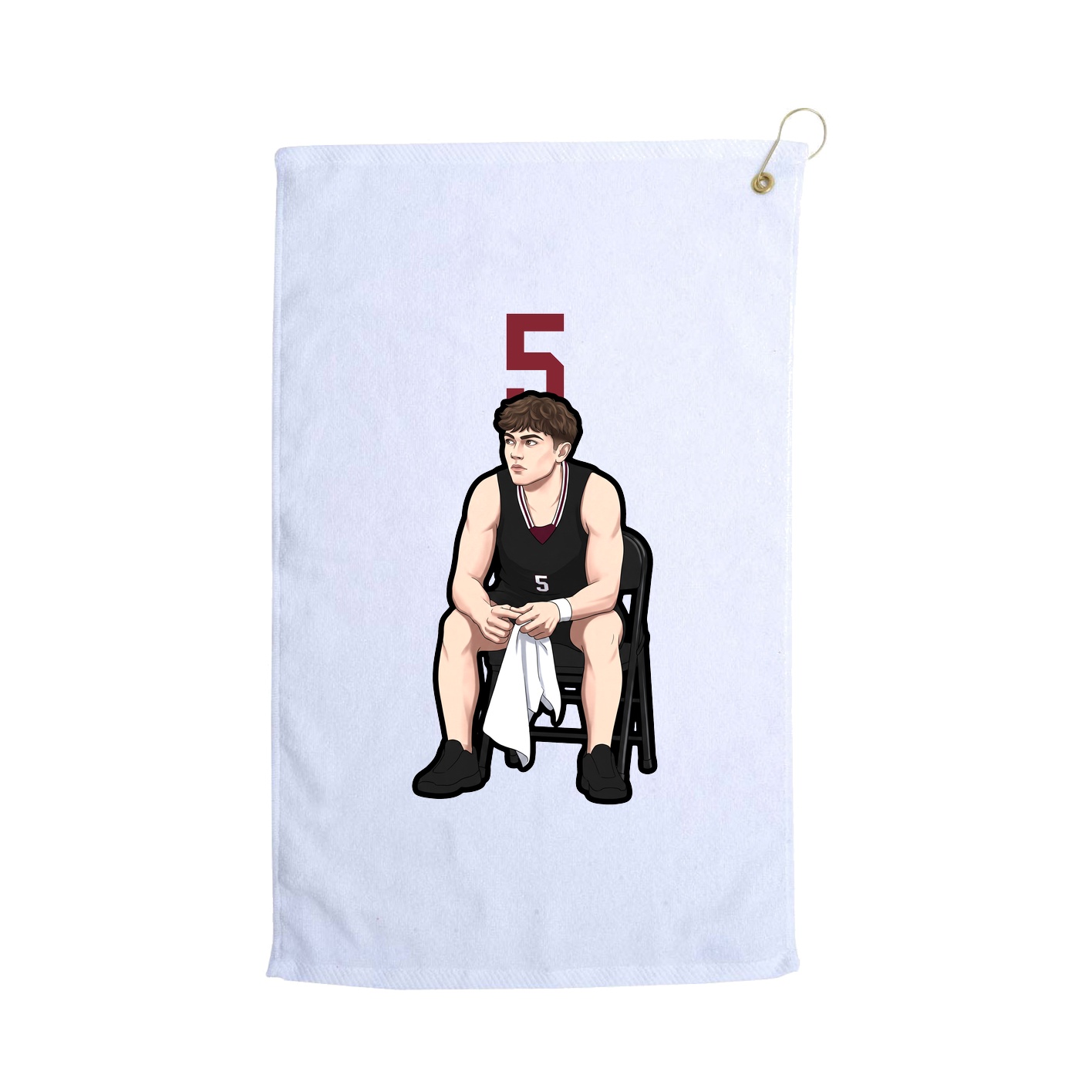 Golf Towel — Number Top in White