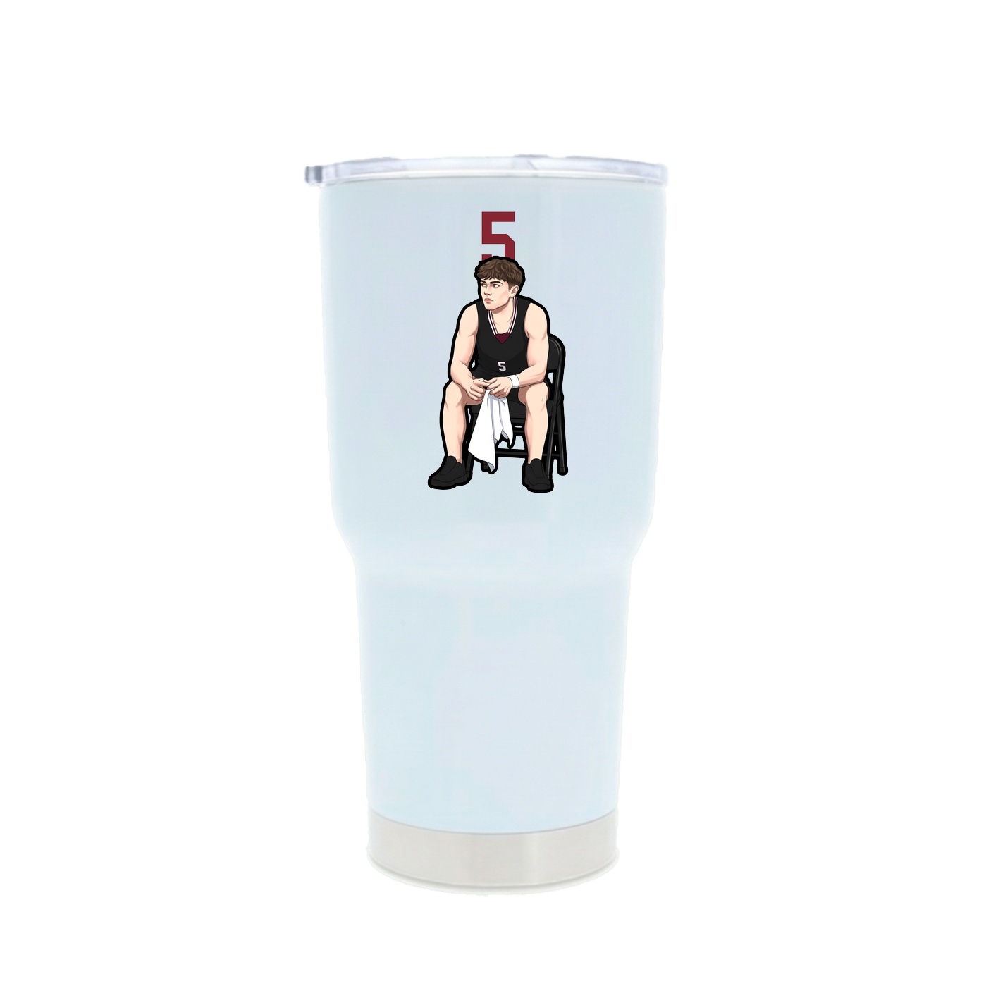 30oz Stainless Steel Tumbler — Number Top in White