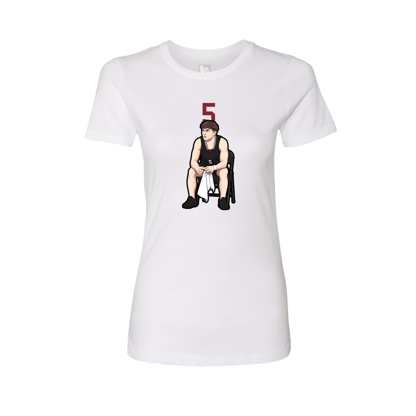 Fitted Women's Tee — Number Top in White