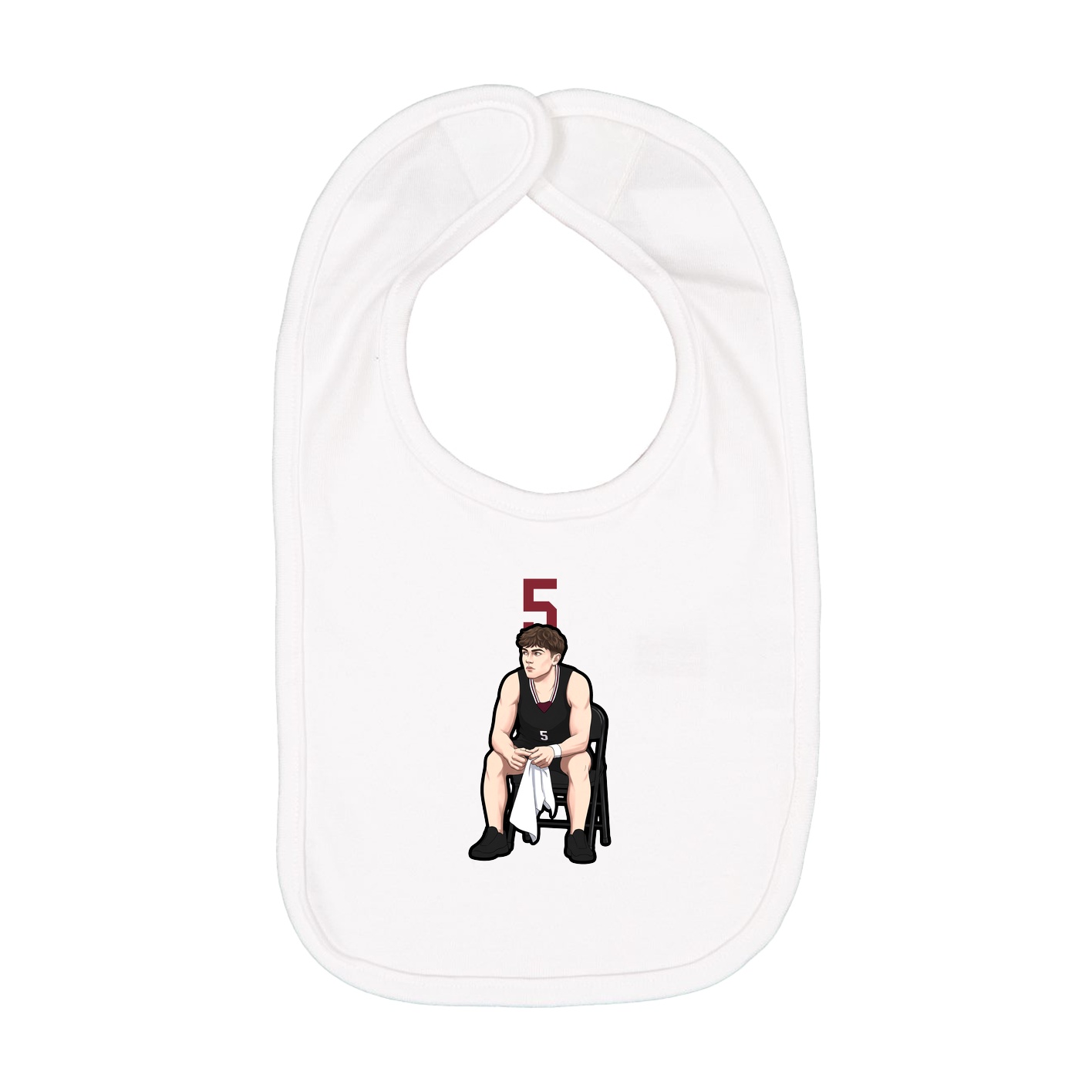Infant Bib — Number Top in White