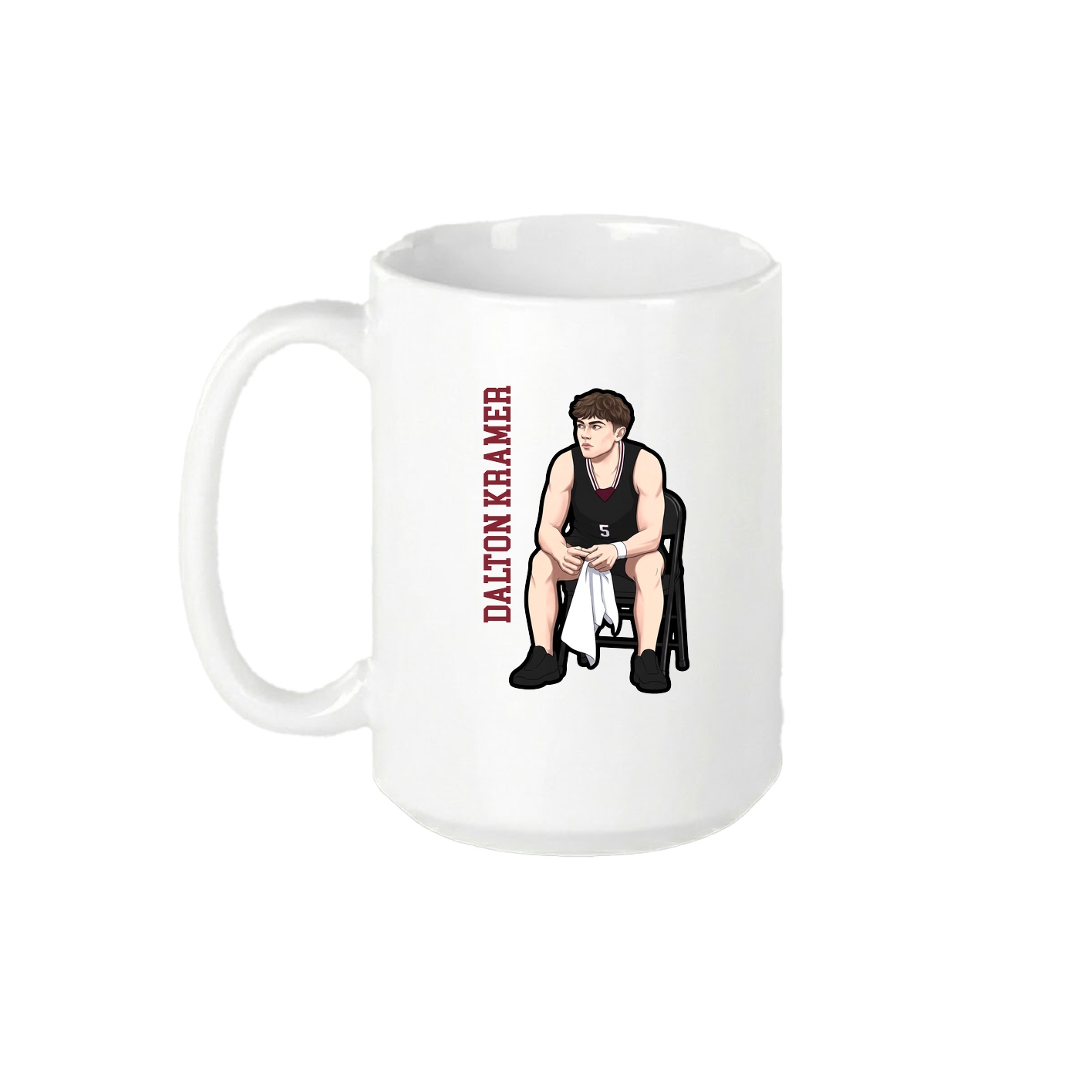 15oz Coffee Mug — Name Vertical in White