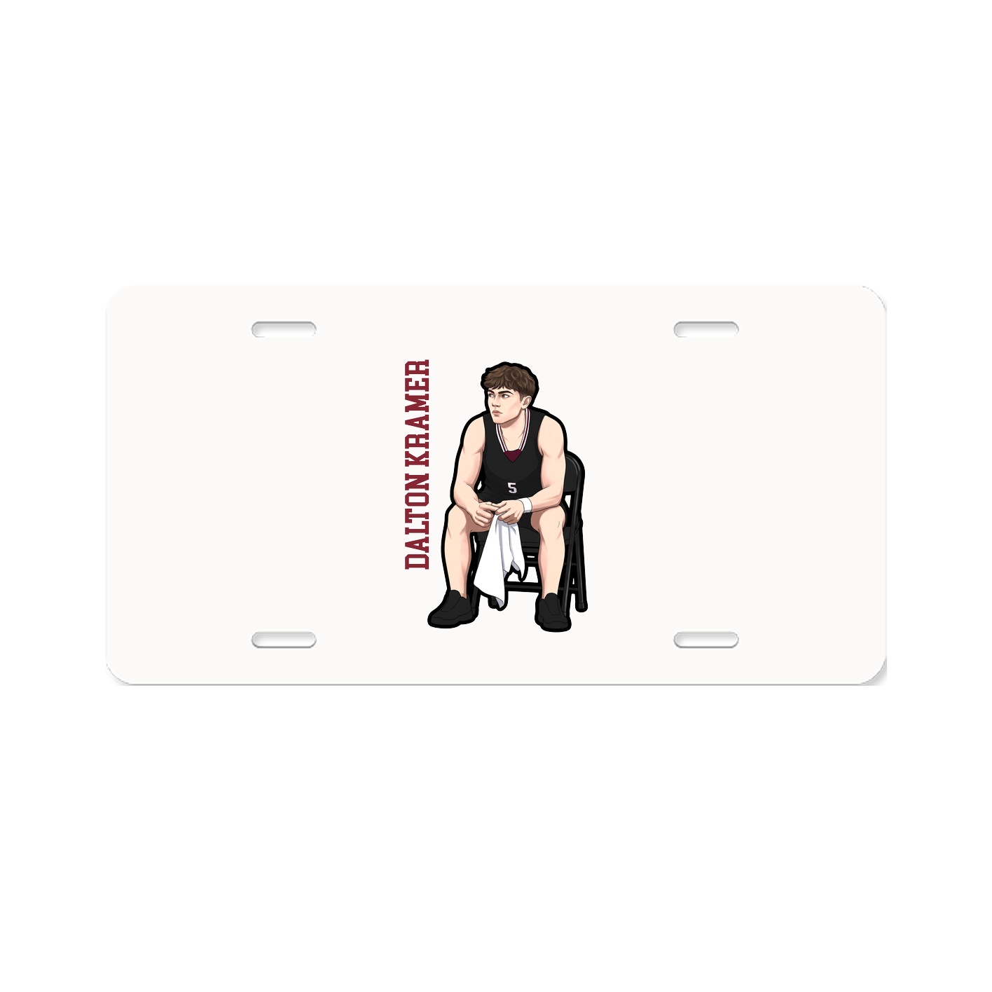License Plate — Name Vertical in Classic