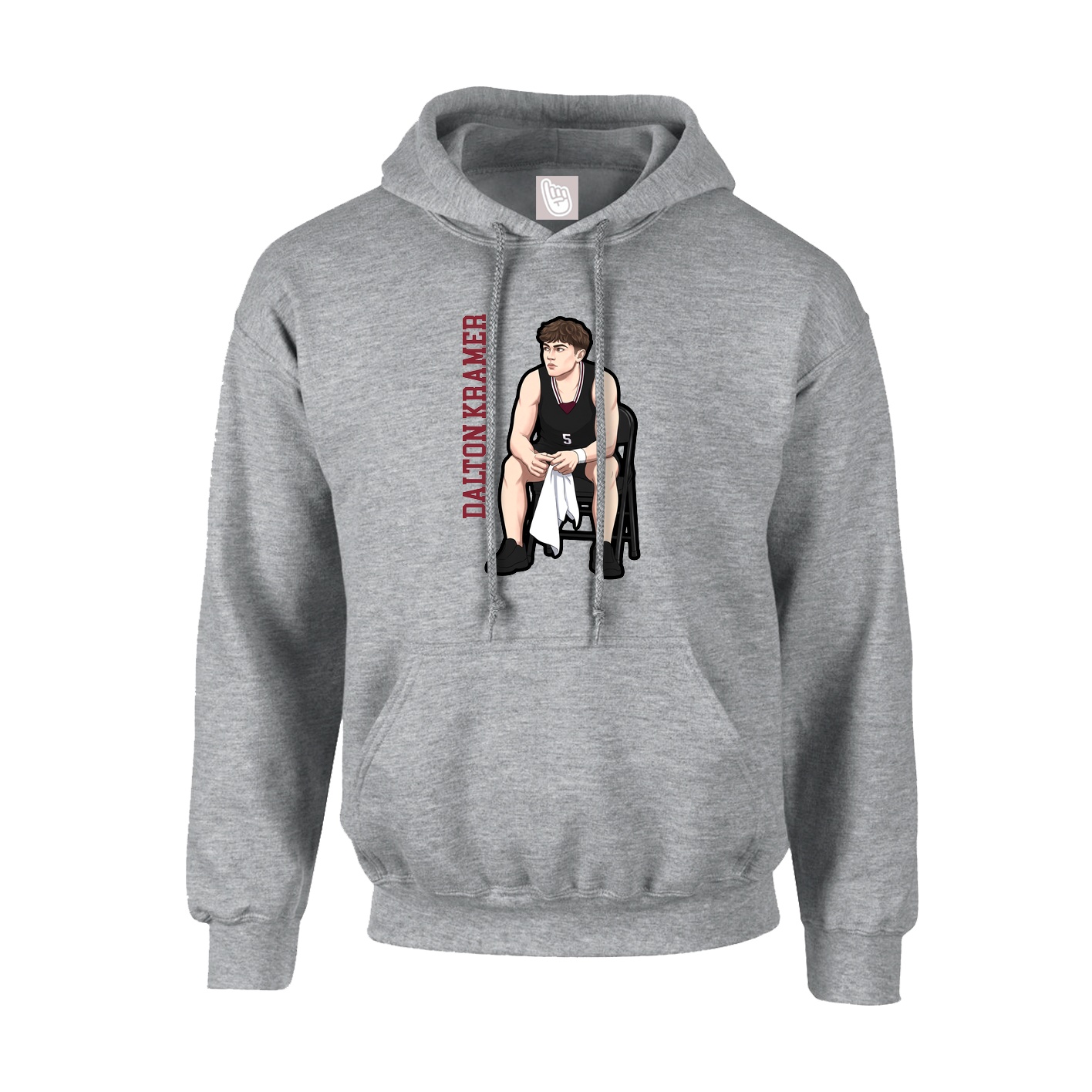 Youth Hoodie — Name Vertical in Grey