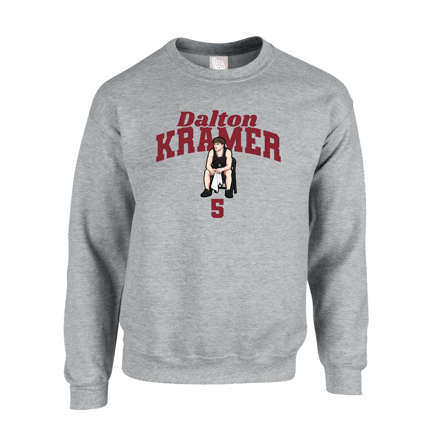 Fleece Crew — Signature Arch in Grey