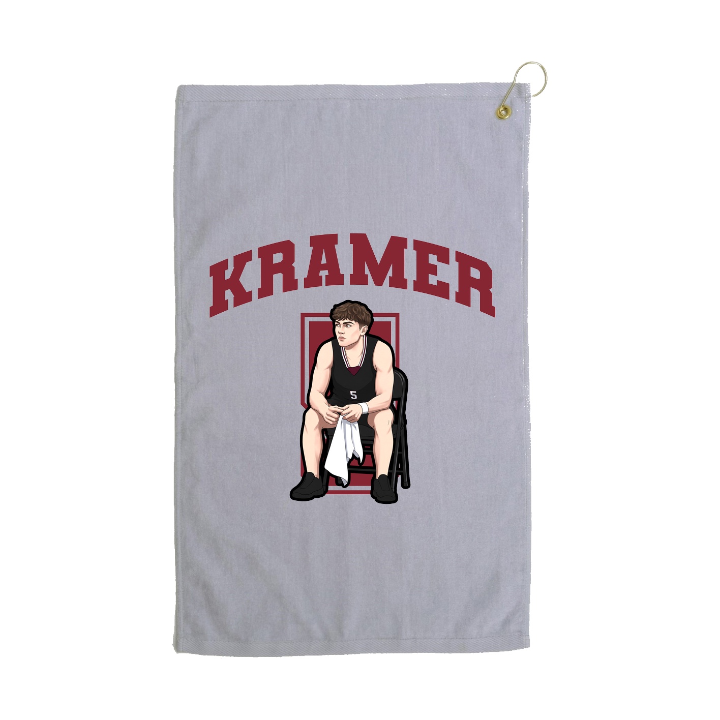 Golf Towel — Number in Grey