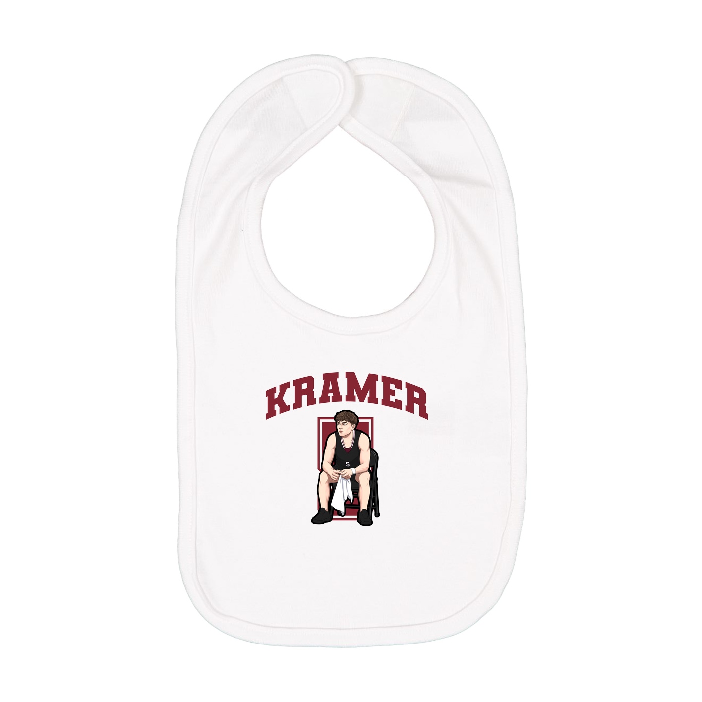 Infant Bib — Number in White