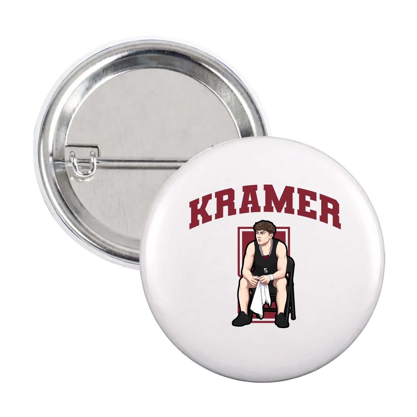 Game Day Button — Number in White