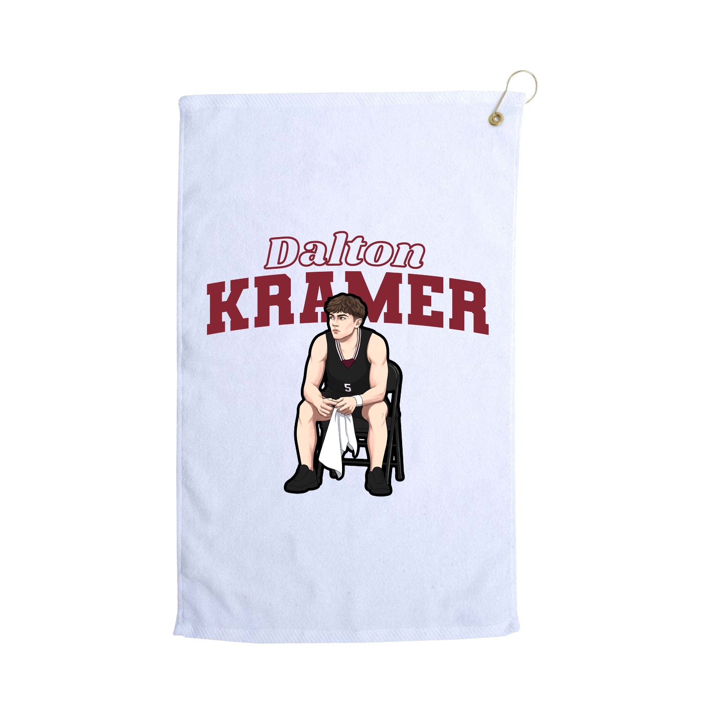 Golf Towel — Name Arch in White