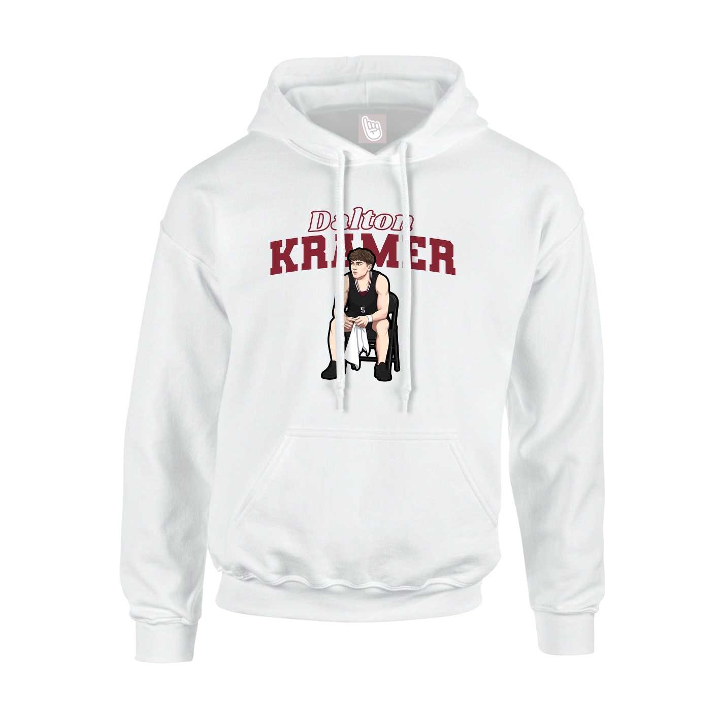 Youth Hoodie — Name Arch in White