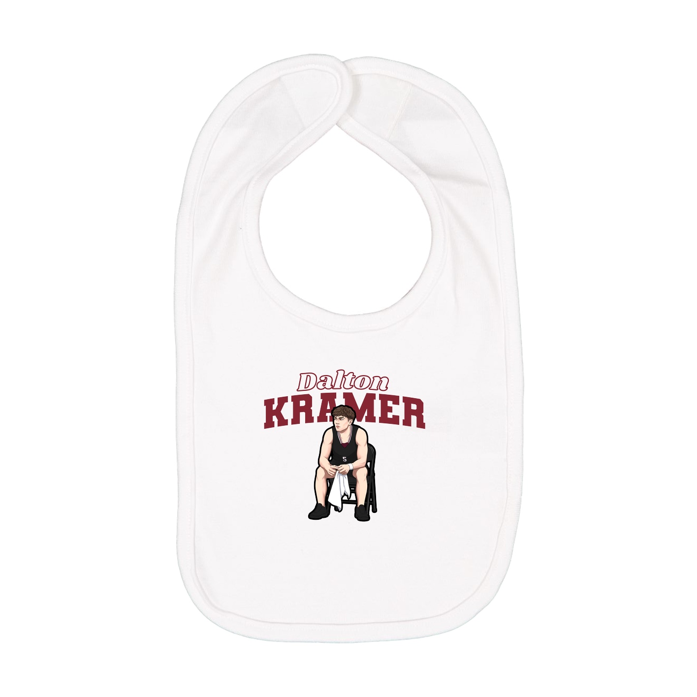 Infant Bib — Name Arch in White