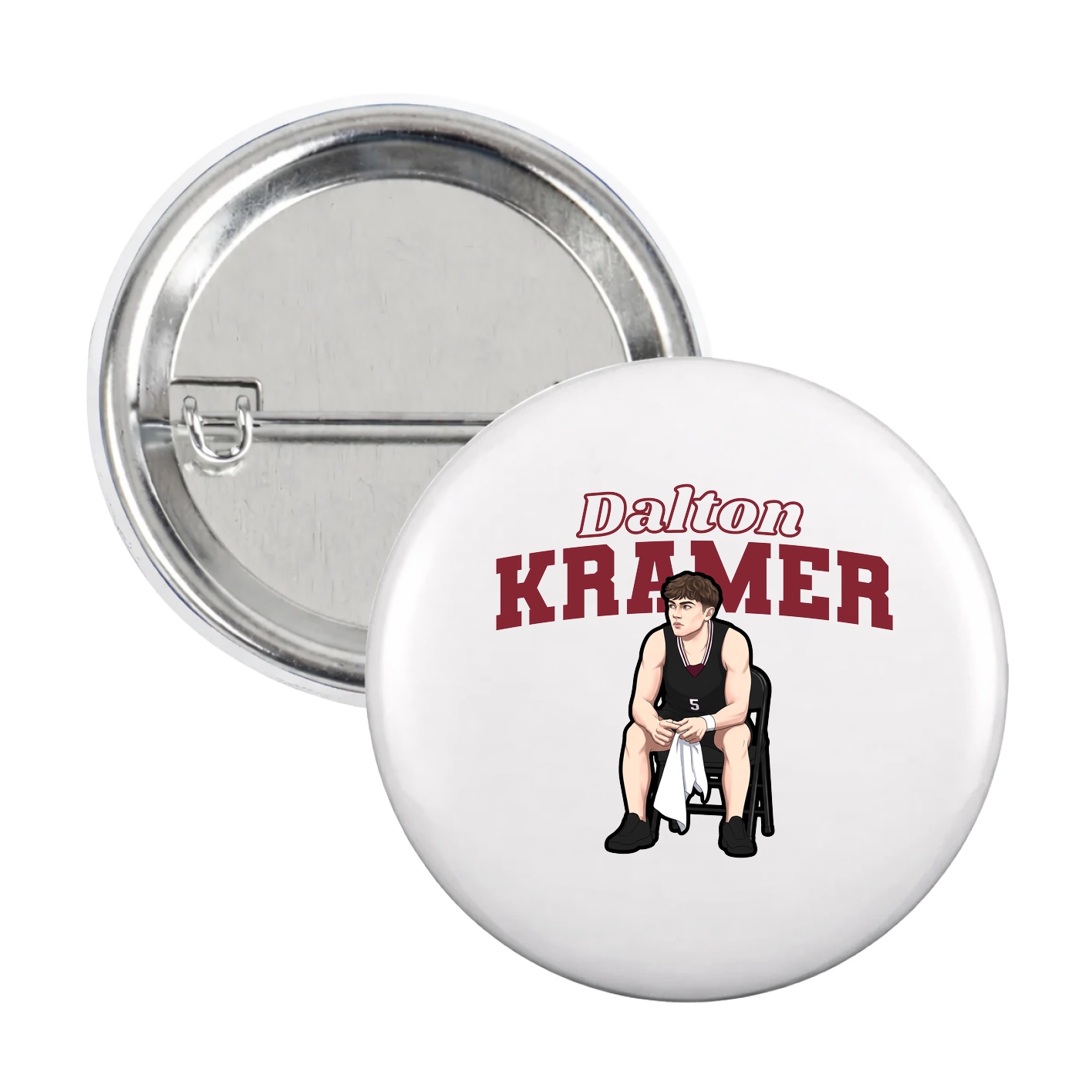 Game Day Button — Name Arch in White
