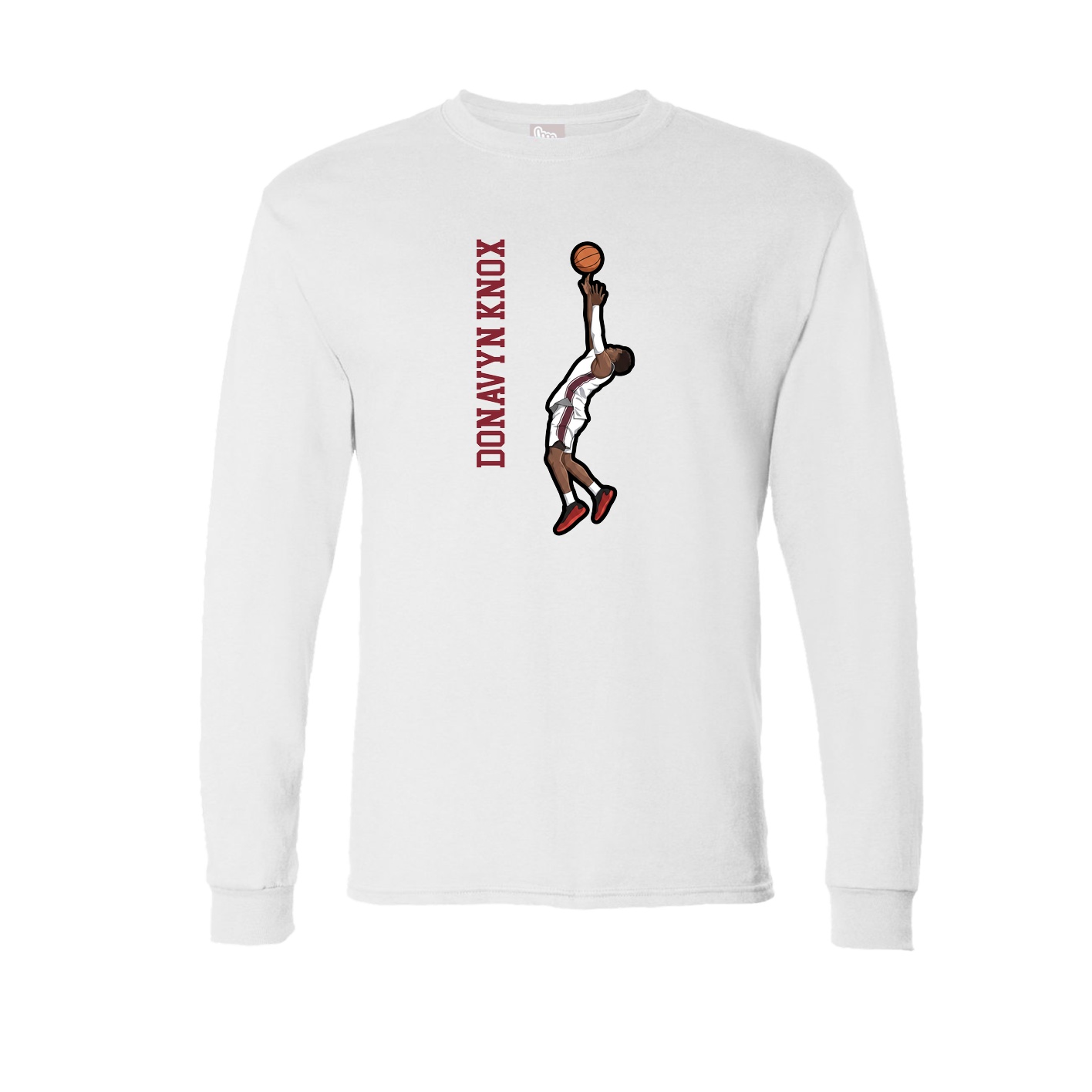 Long Sleeve Tee — Name Vertical in White
