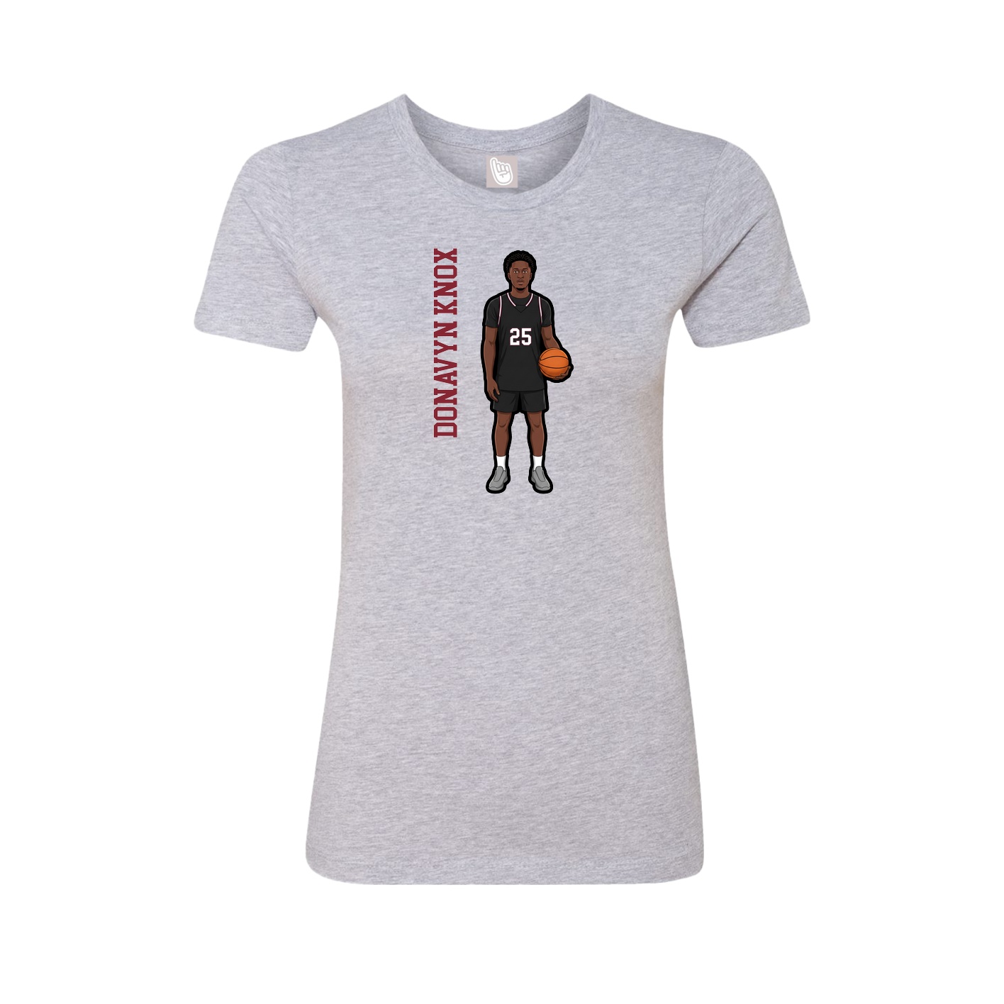 Womens Tee — Name Vertical in Grey