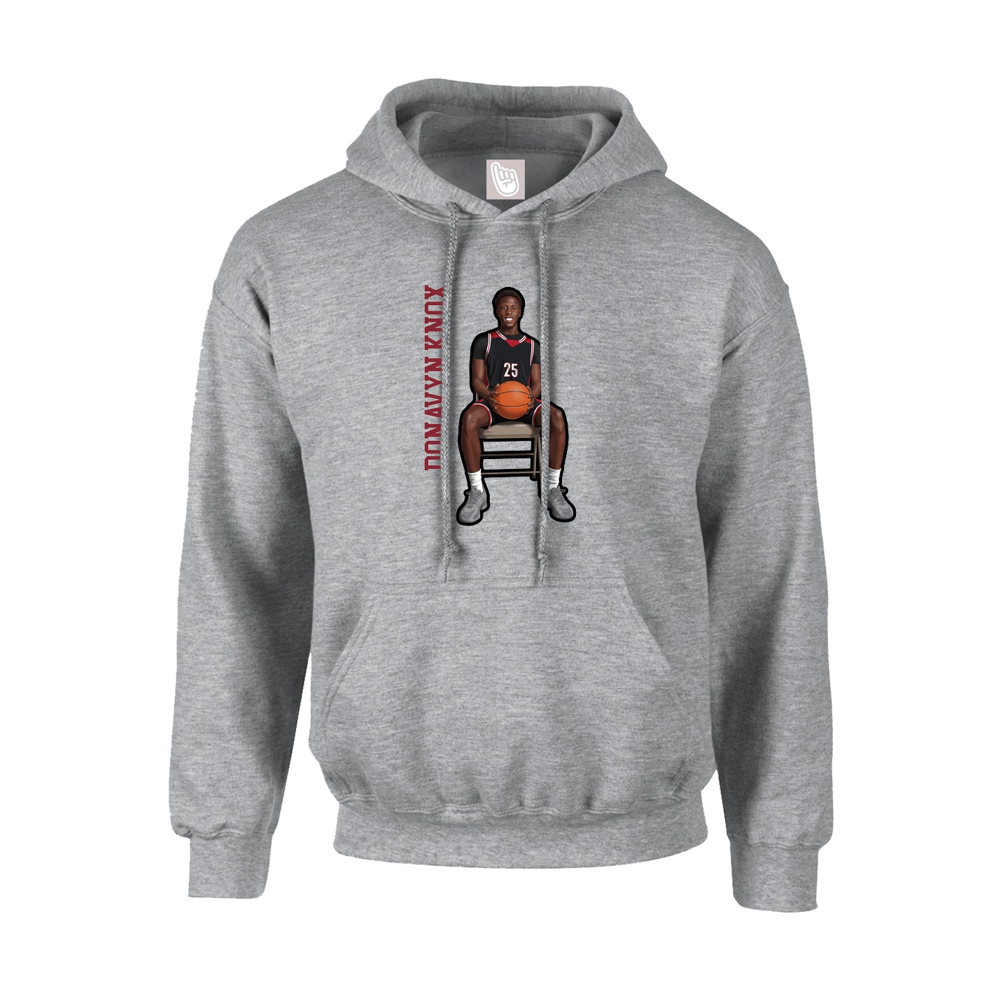 Hoodie — Name Vertical in Grey