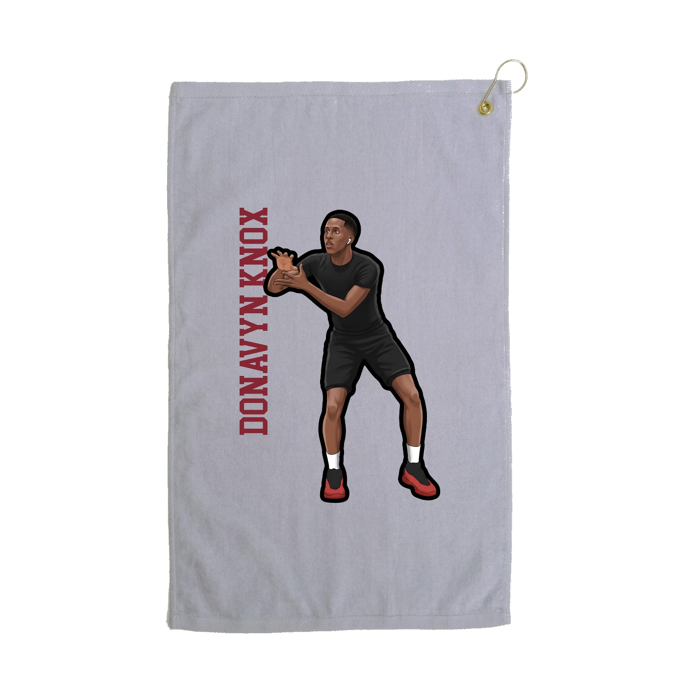 Golf Towel — Name Vertical in Grey