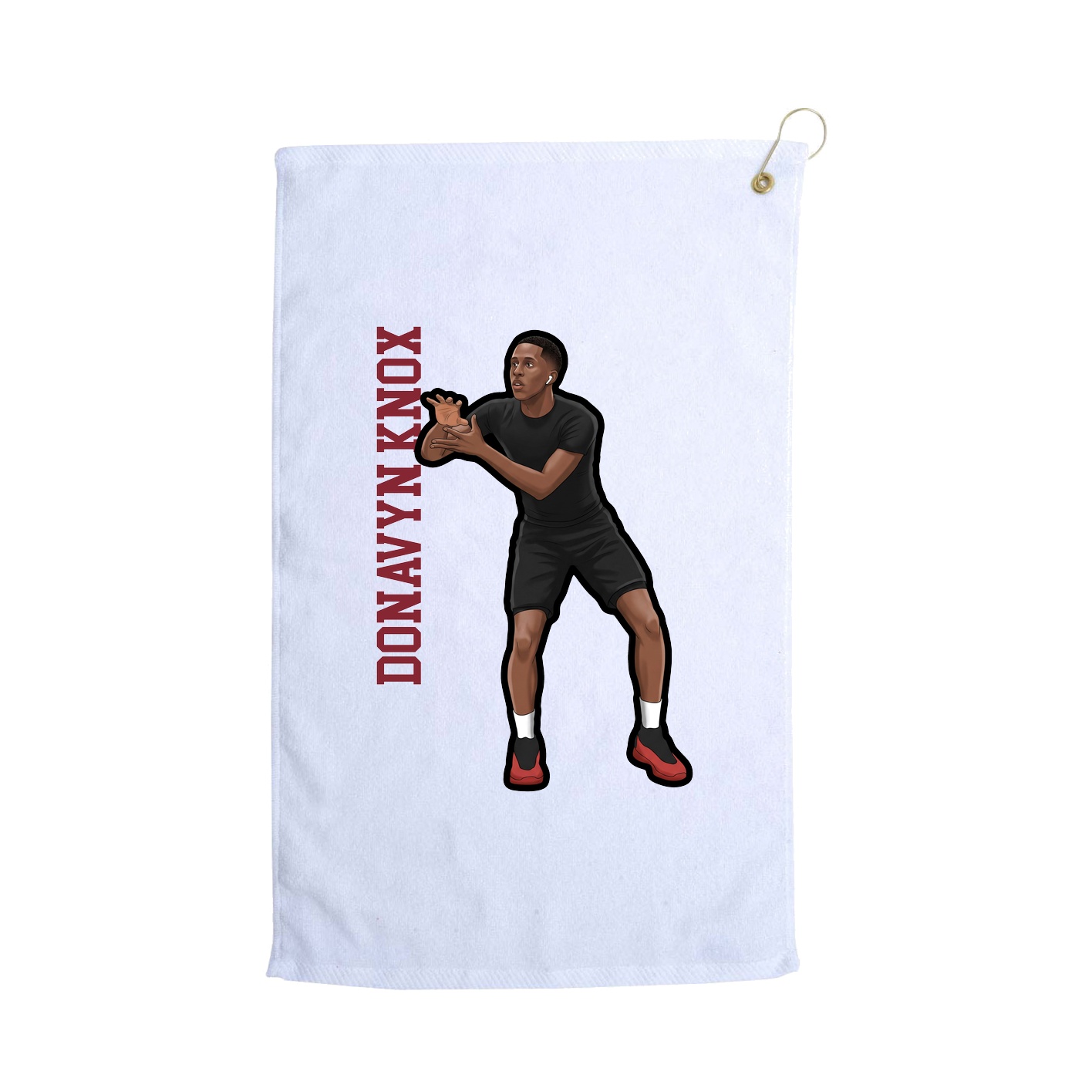 Golf Towel — Name Vertical in White