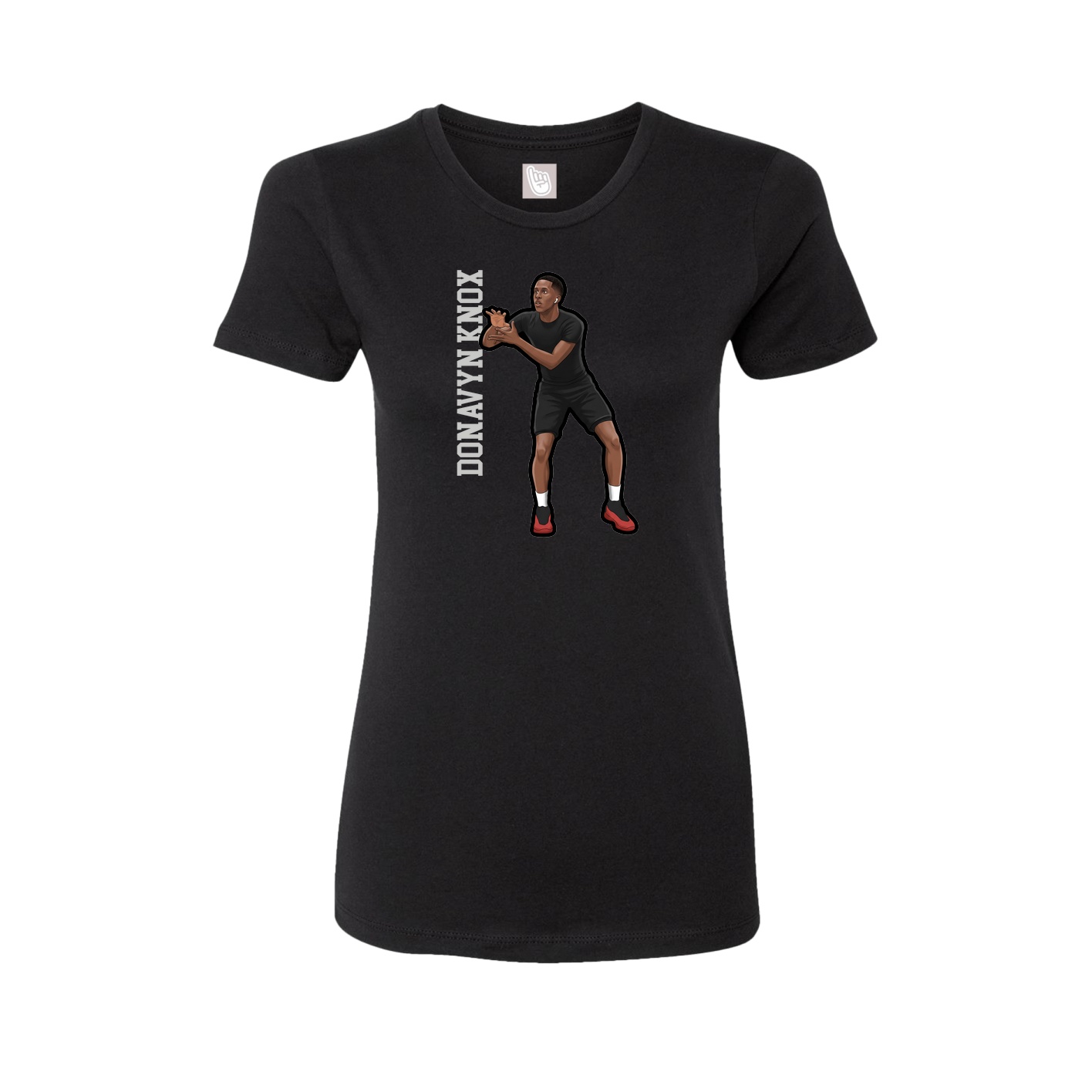 Womens Tee — Name Vertical in Black