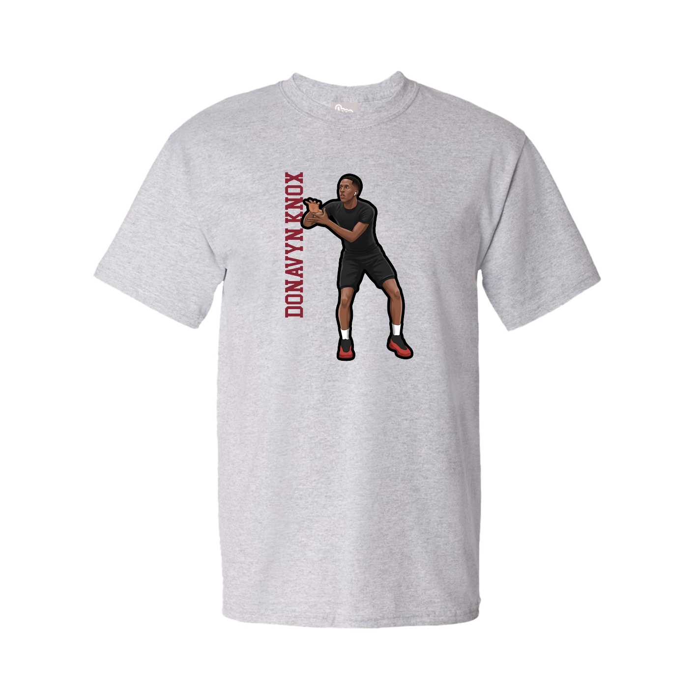 Youth Tee — Name Vertical in Grey