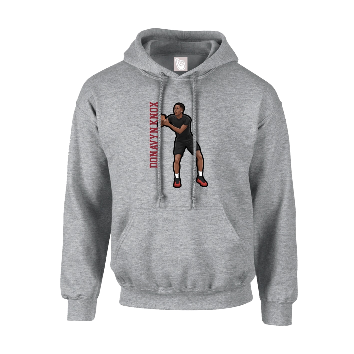 Youth Hoodie — Name Vertical in Grey