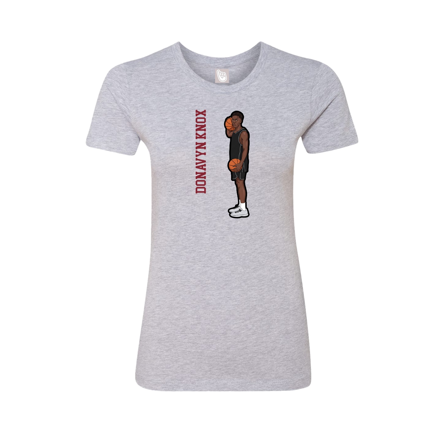 Womens Tee — Name Vertical in Grey