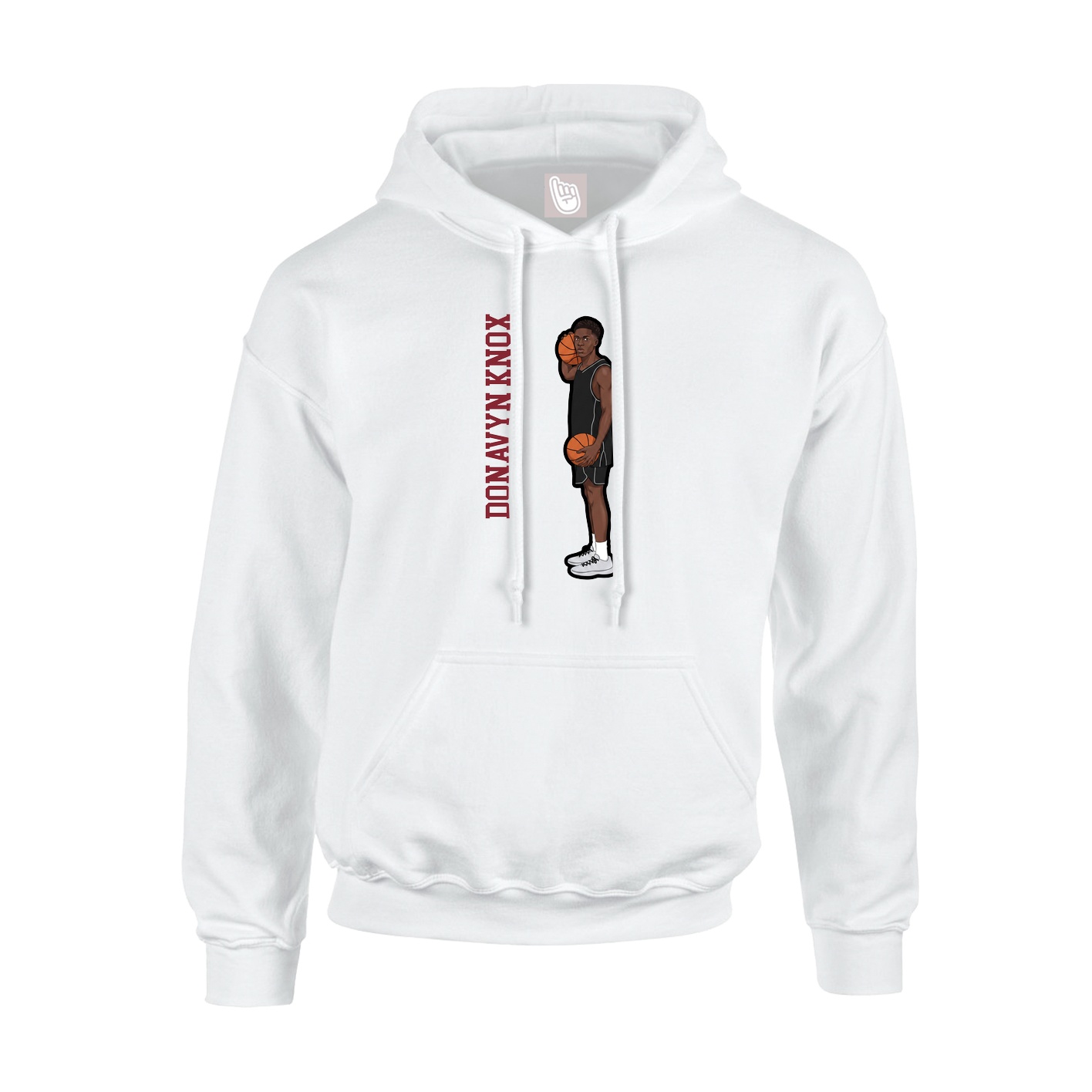 Youth Hoodie — Name Vertical in White
