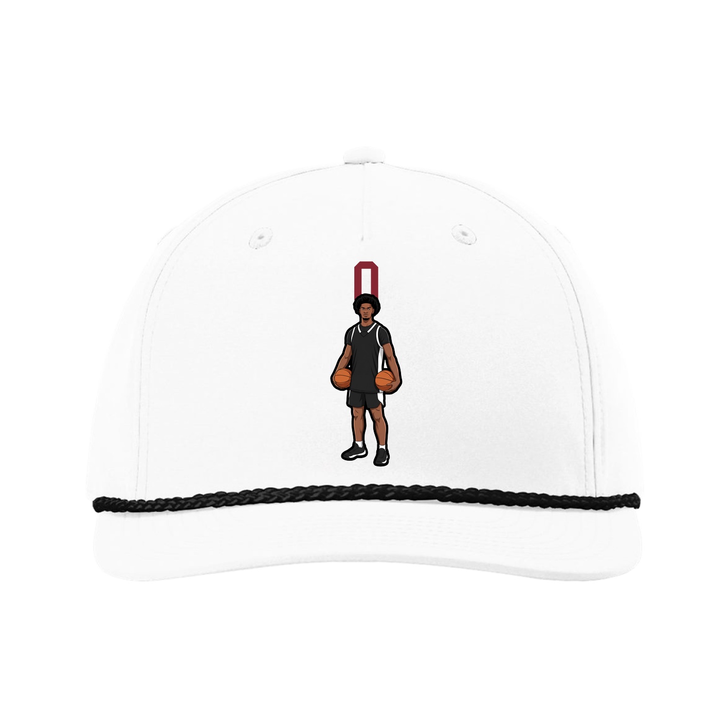 Five-Panel Classic Rope Cap — Number Top in White