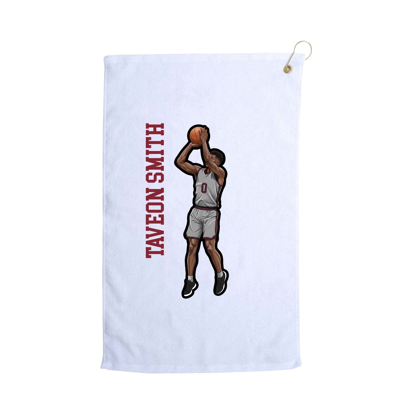 Golf Towel — Name Vertical in White