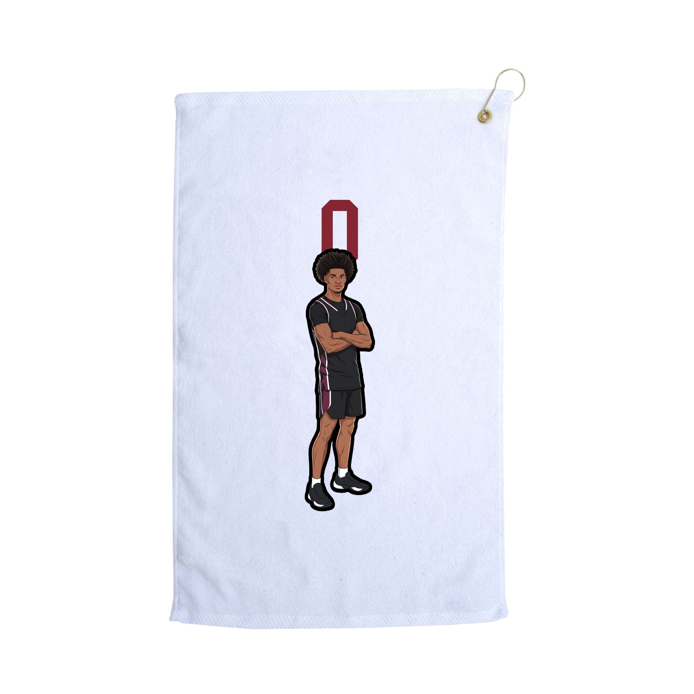 Golf Towel — Number Top in White