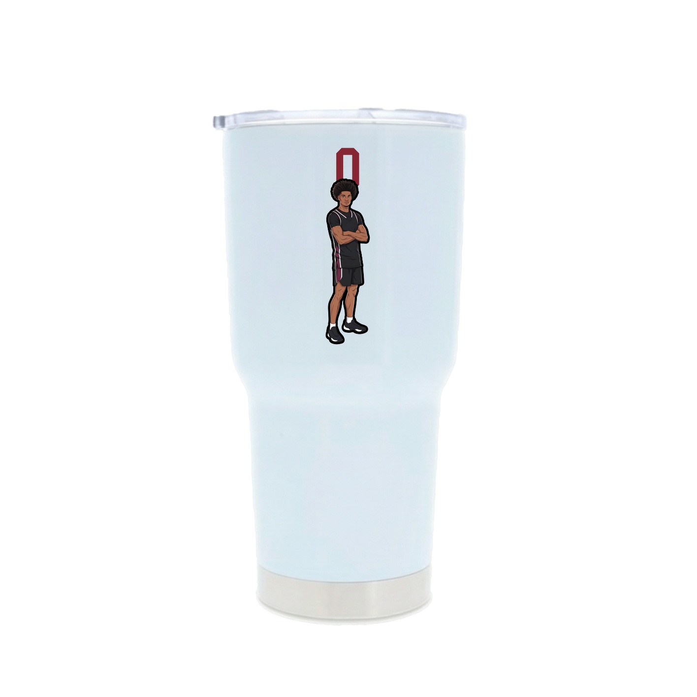 30oz Stainless Steel Tumbler — Number Top in White