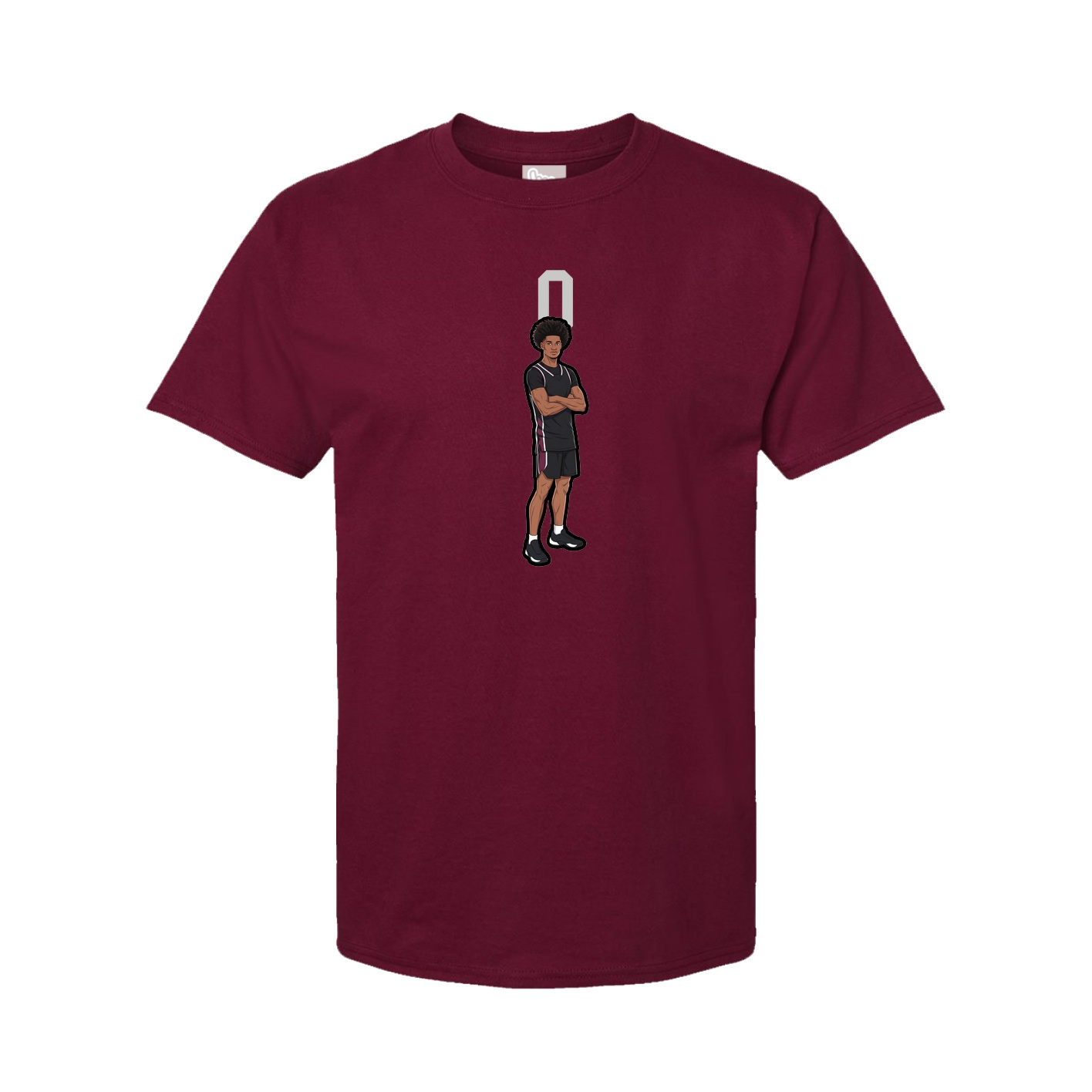 Youth Tee — Number Top in Cardinal